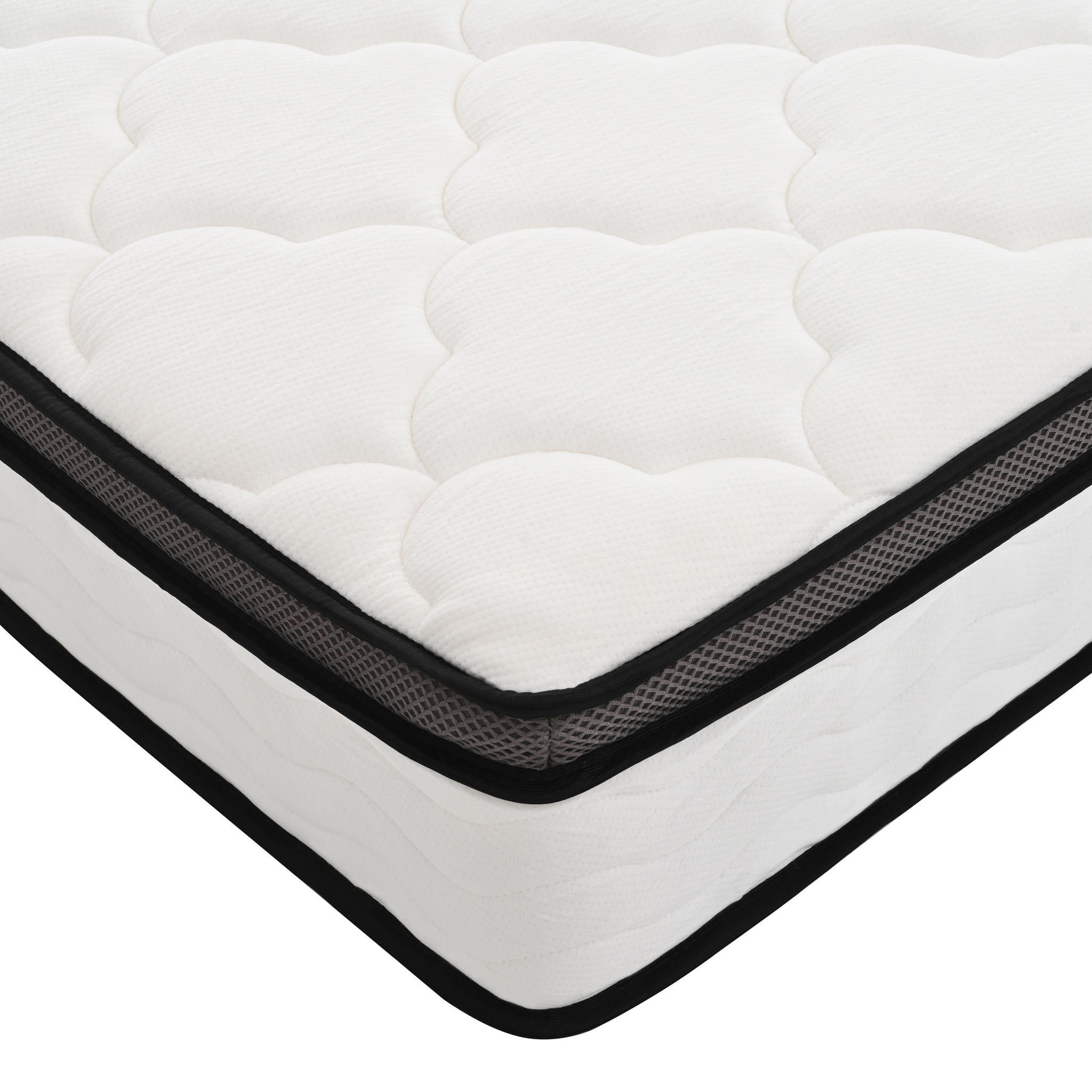12" Hybrid Mattress With Pocket Coils And Memory Foam, Medium Firm