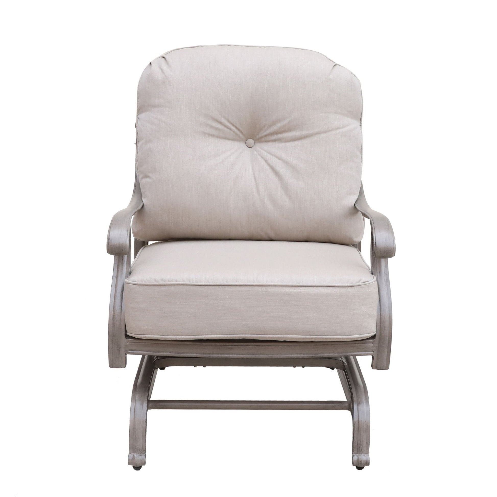 Cast Aluminum Club Motion Chair With Cushion (Set of 2) - Gray - Best Buy Furniture