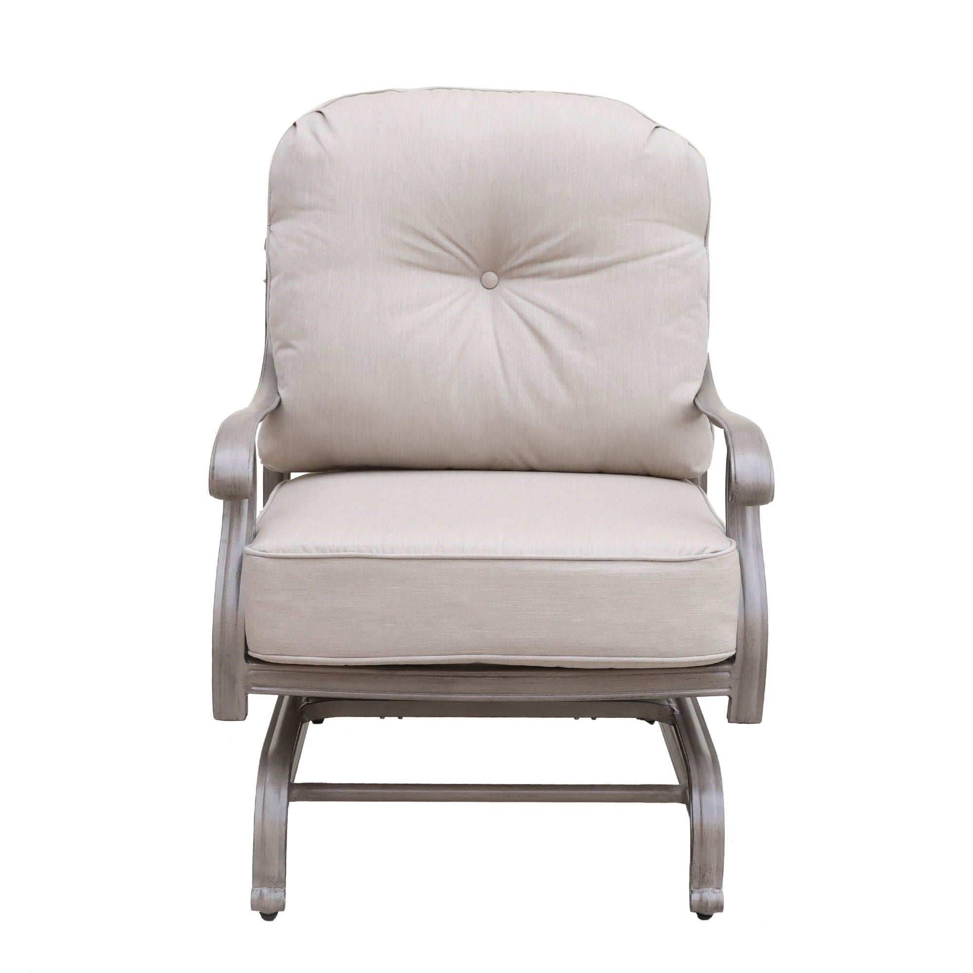 Cast Aluminum Club Motion Chair With Cushion (Set of 2) - Gray - Best Buy Furniture