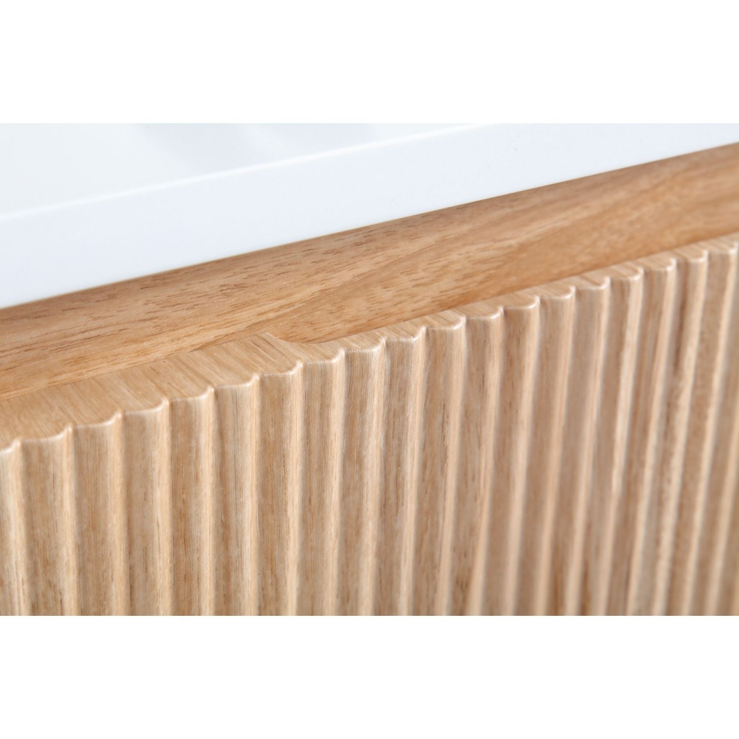 Arcora - Wall Mounted Bathroom Vanity With Curved Design - Natural Wood