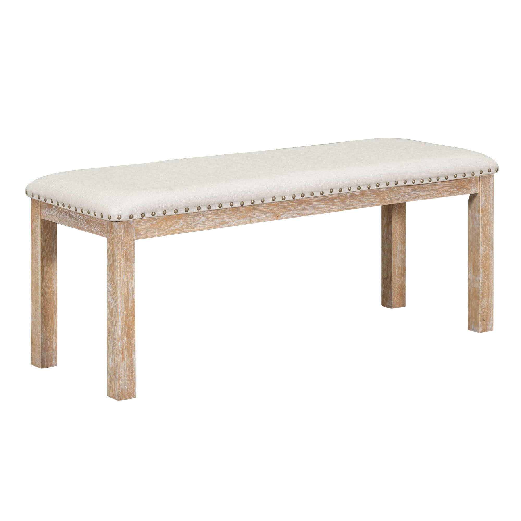 Topmax - 6 Piece Farmhouse Extendable Dining Table With Footrest, 4 Upholstered Dining Chairs And Dining Bench, Two 11" Removable Leaf - Best Buy Furniture