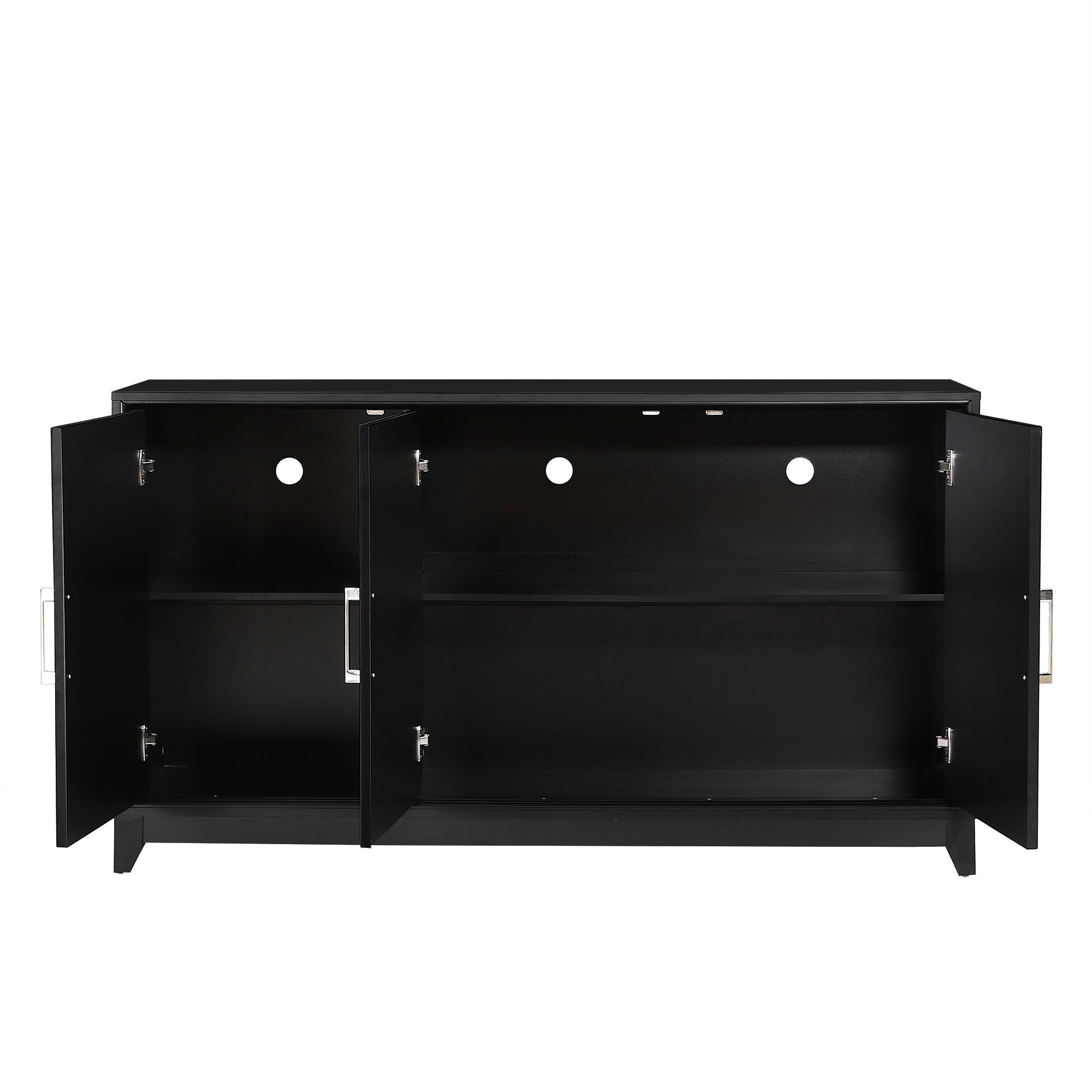 TV Stand For TVs Up To 65", Modern Entertainment Center Media Console Cabinet With 2 Spacious Storage Space