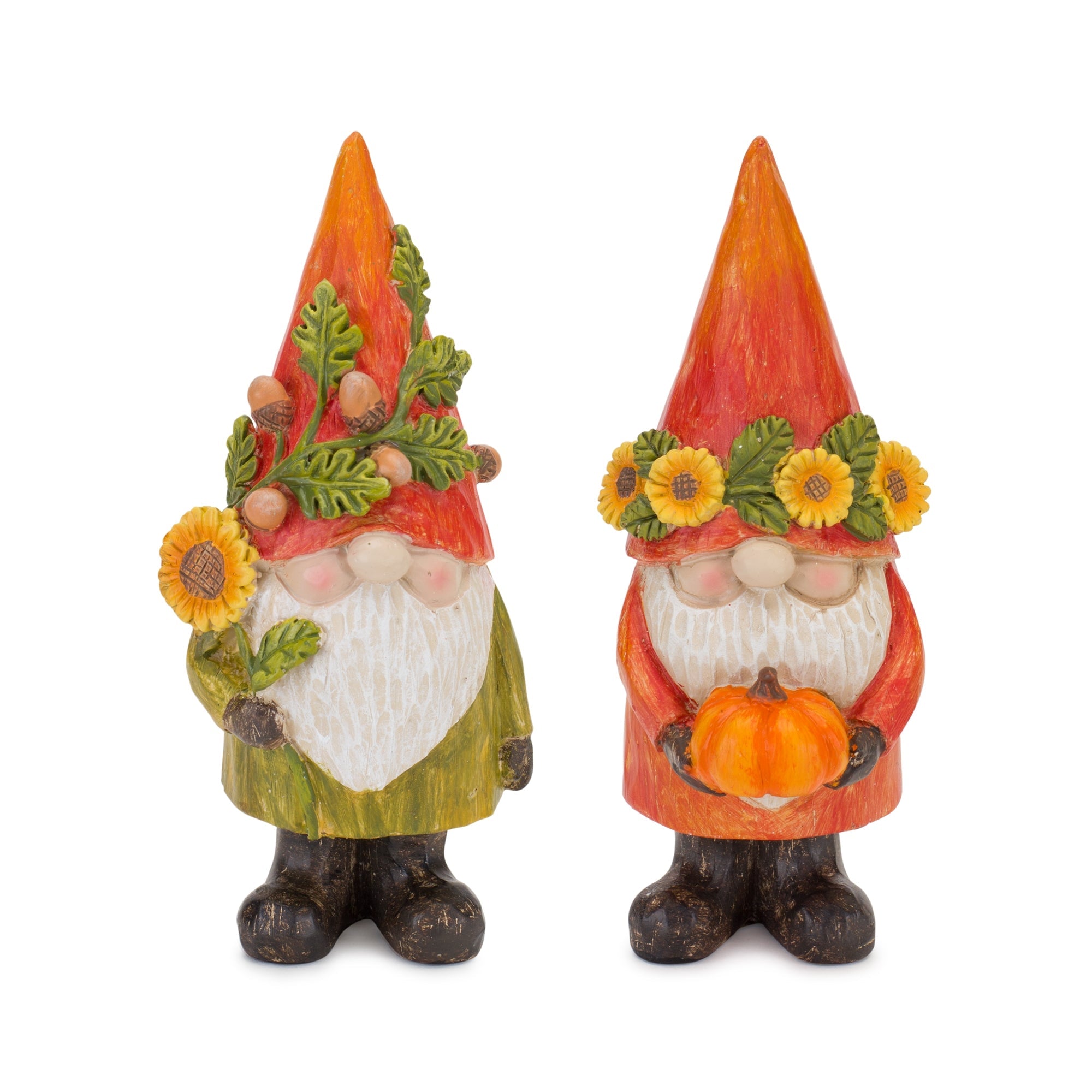 Harvest Gnome Figurine with Pumpkin and Sunflower (Set of 4)