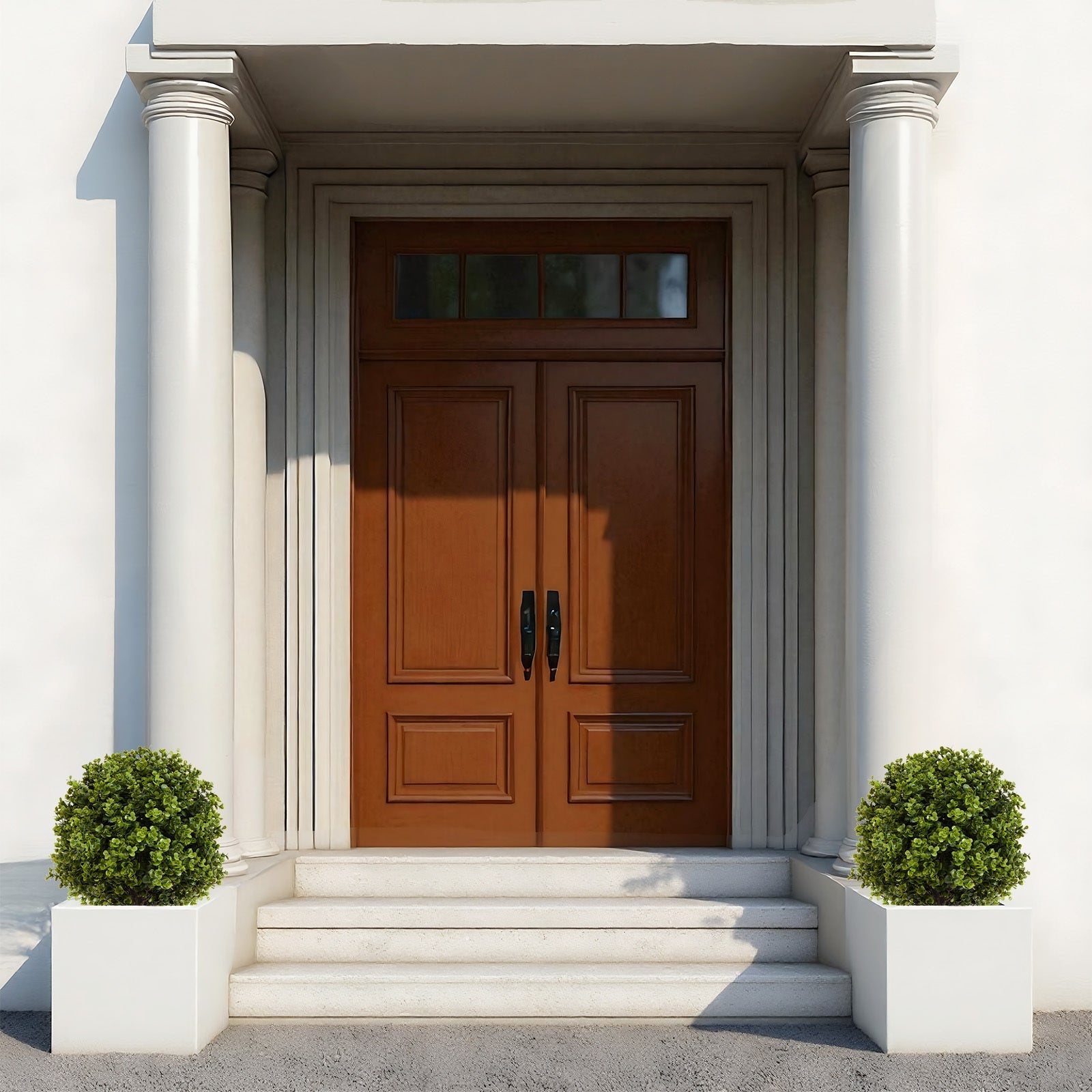 22in Boxwood Ball Shaped Artificial Topiary Shrubs Tree in Pot - Set of 2