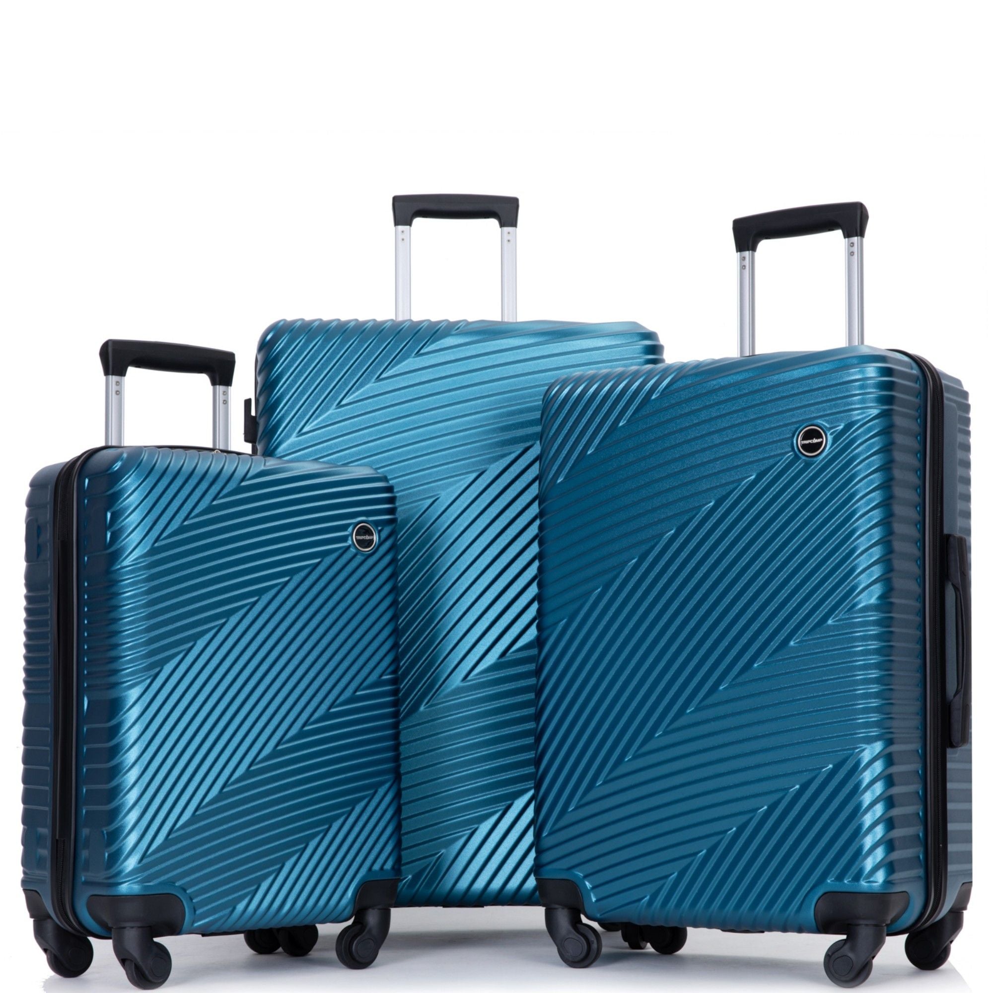 3 Piece Luggage Sets Lightweight Suitcase With Two Hooks, Spinner Wheels,