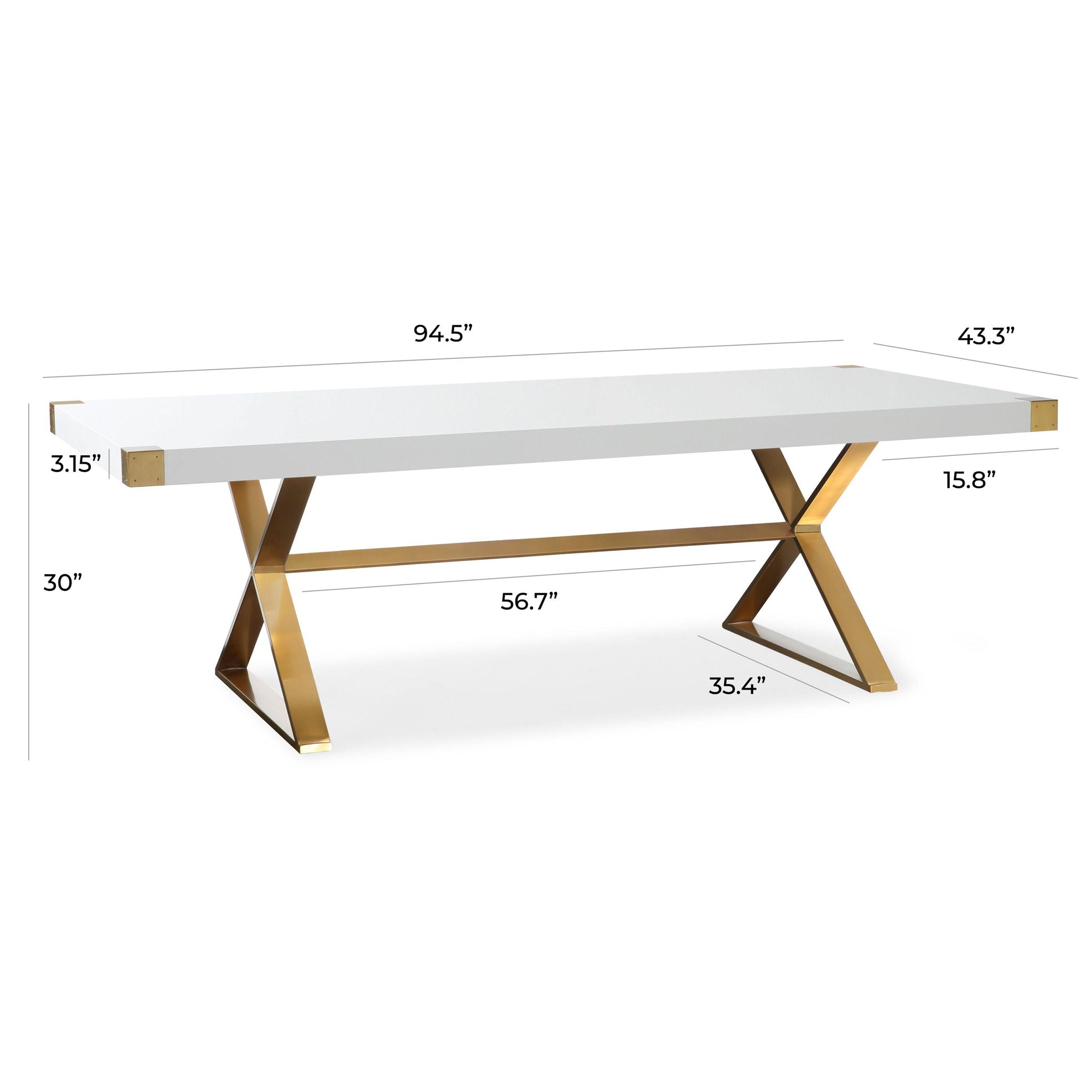 Adeline - Lacquer Dining Table - White
