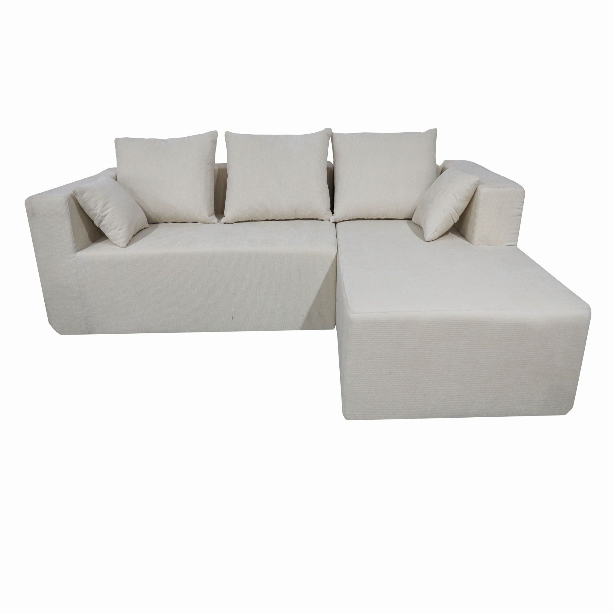 Modular Corner Sofa With Soft Linen Fabric