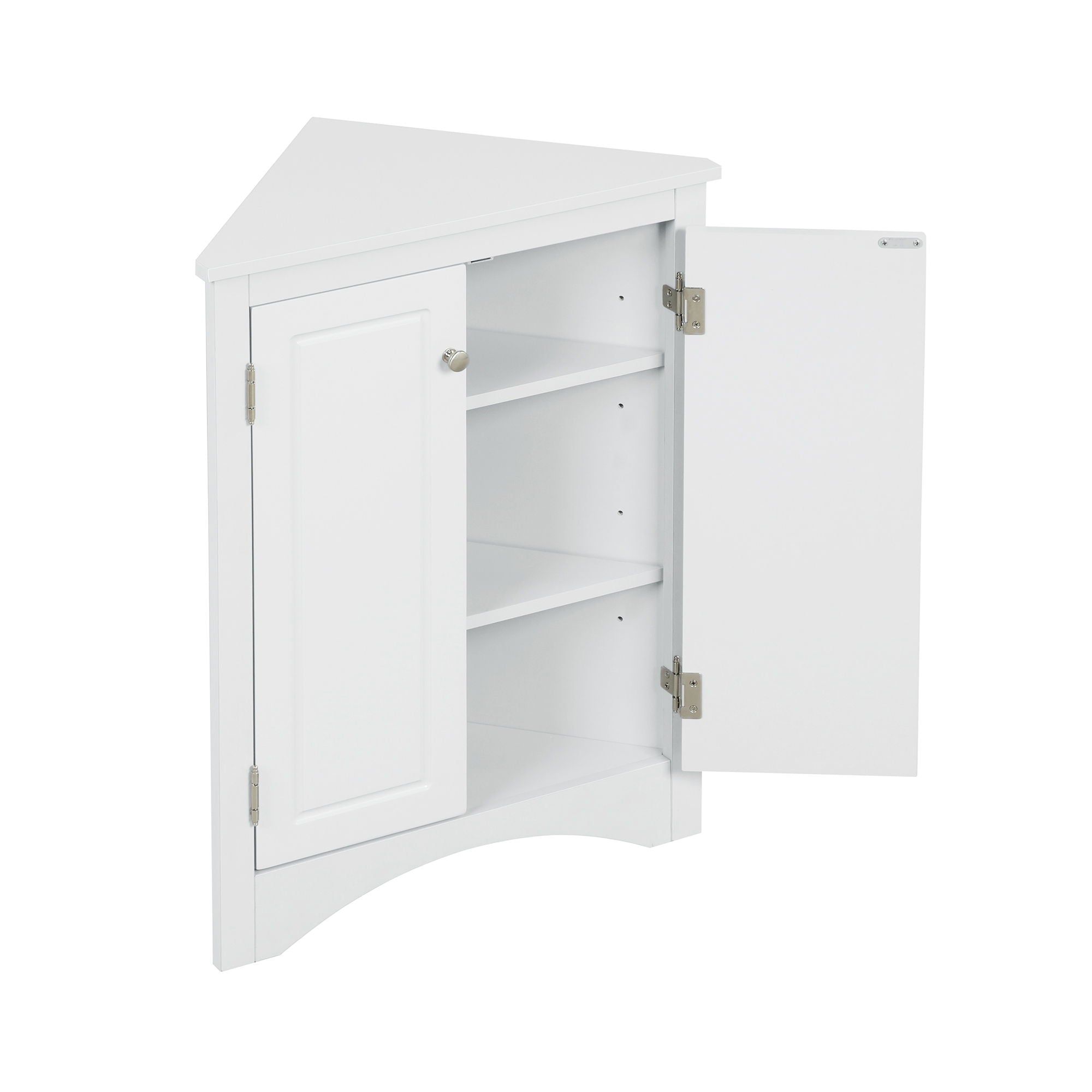 Triangle Bathroom Storage Cabinet With Adjustable Shelves, Freestanding Floor Cabinet For Home Kitchen