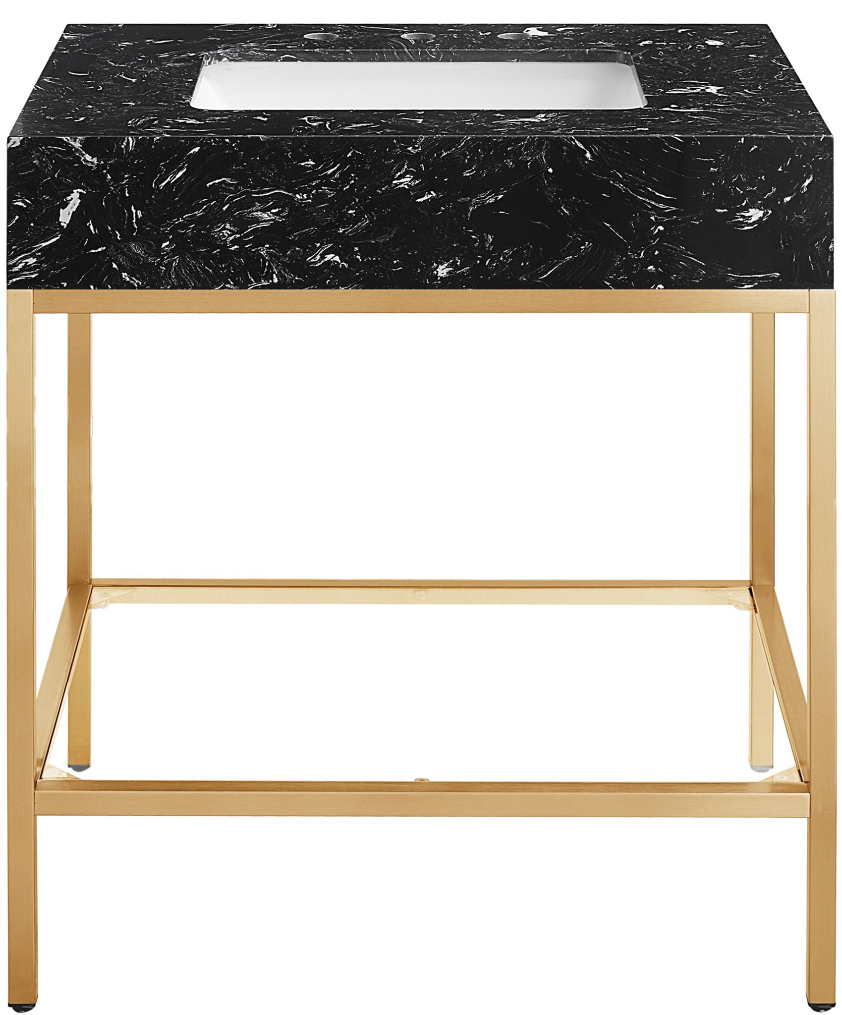 Marmo - Engineered Marble Bathroom Vanity With Gold Base