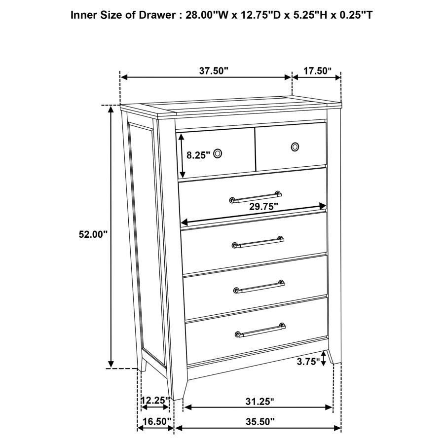 Hazlewood - 5-Drawer Bedroom Chest Of Drawers - Vineyard Oak