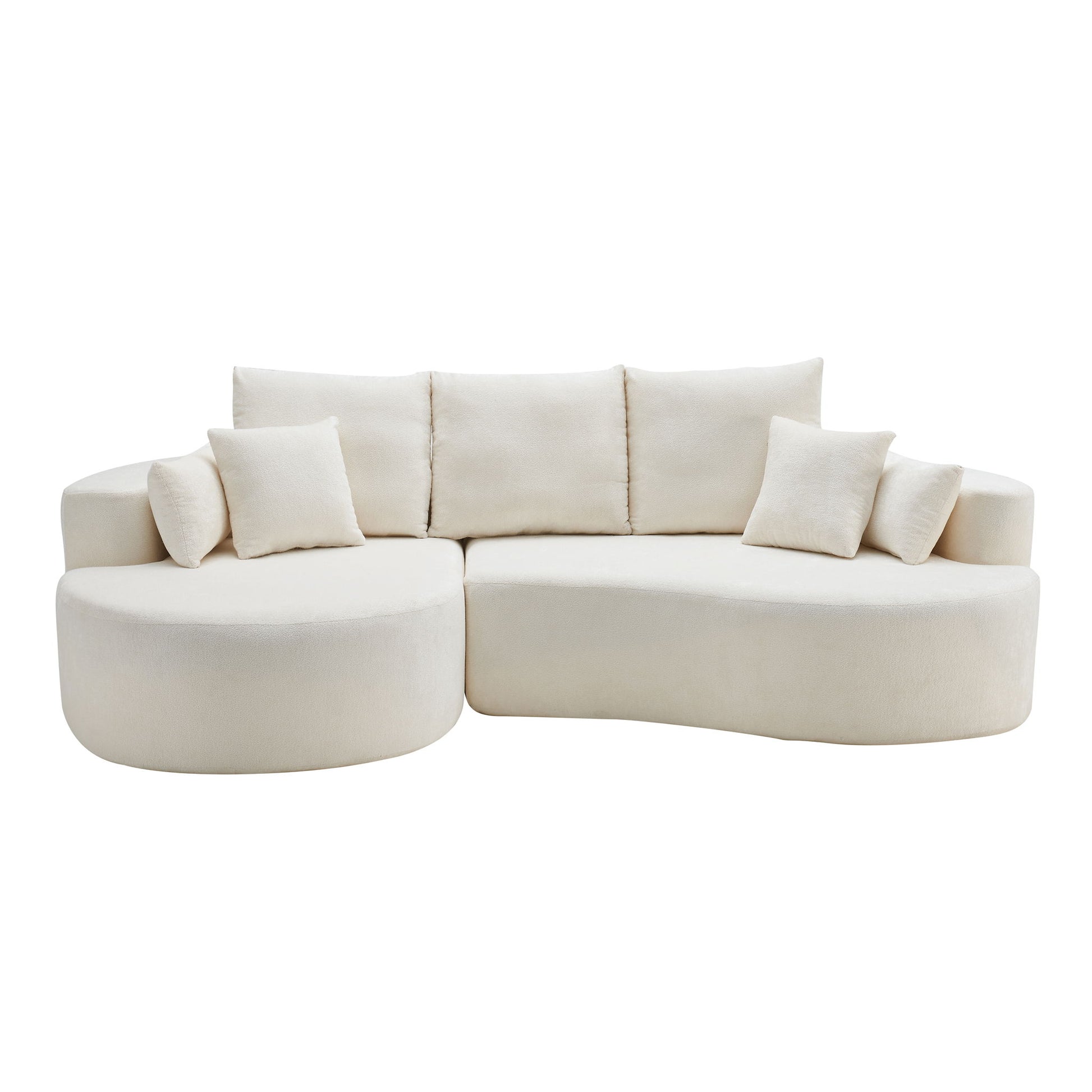 2 Piece Fabric Cloud Curved Sectional Sofa With Chaise For Living Room - Best Buy Furniture