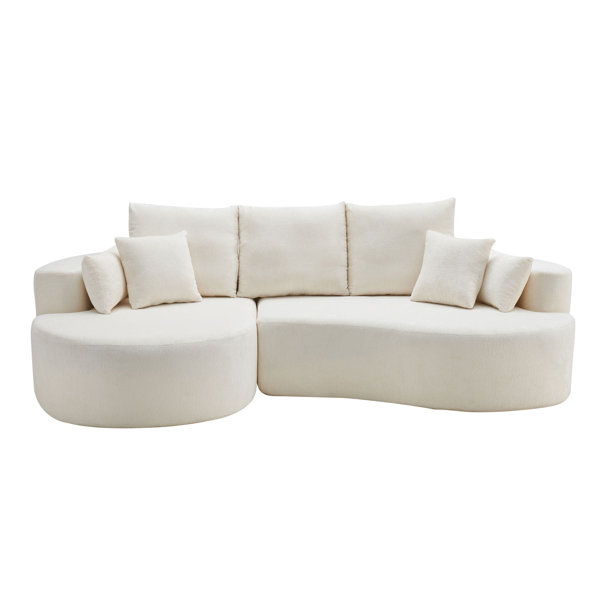 2 Piece Fabric Cloud Curved Sectional Sofa With Chaise For Living Room - Best Buy Furniture