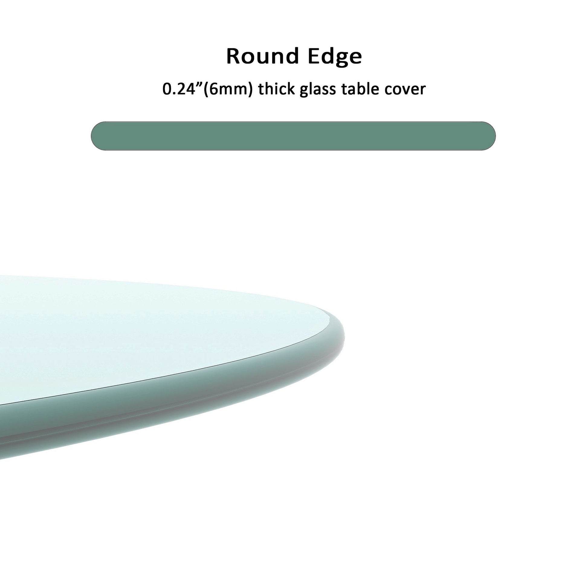 36" Round Tempered Glass Table Top Clear Glass 1 / 4’’" Thick Round Polished Edge - Transparent - Best Buy Furniture