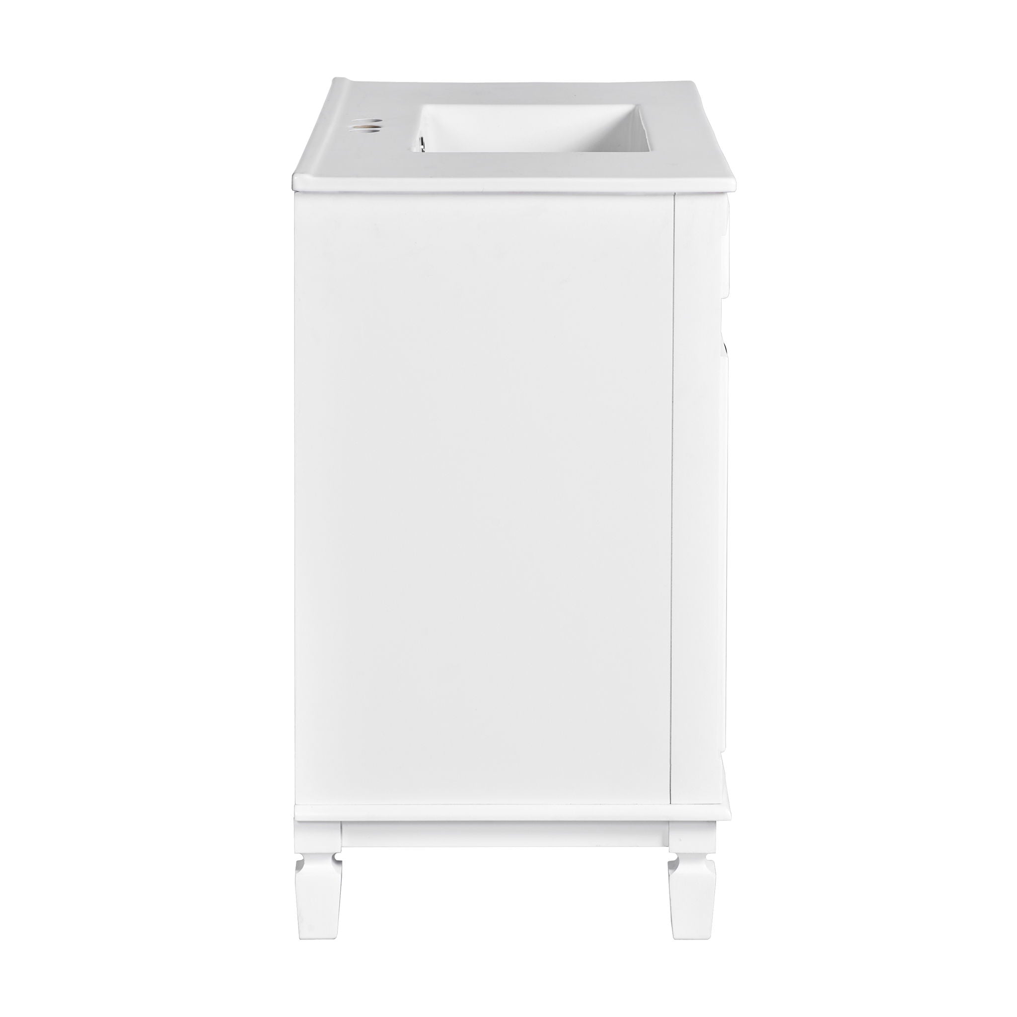 Bathroom Vanity With Top Sink, Basin On Cabinet With 2 Soft Closing Doors And 2 Drawers