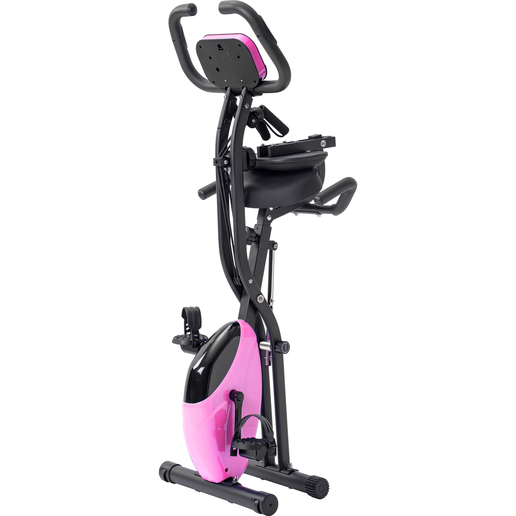 Exercise Bike Folding Stationary Bikes For Home With 16 Level Magnetic Resistance