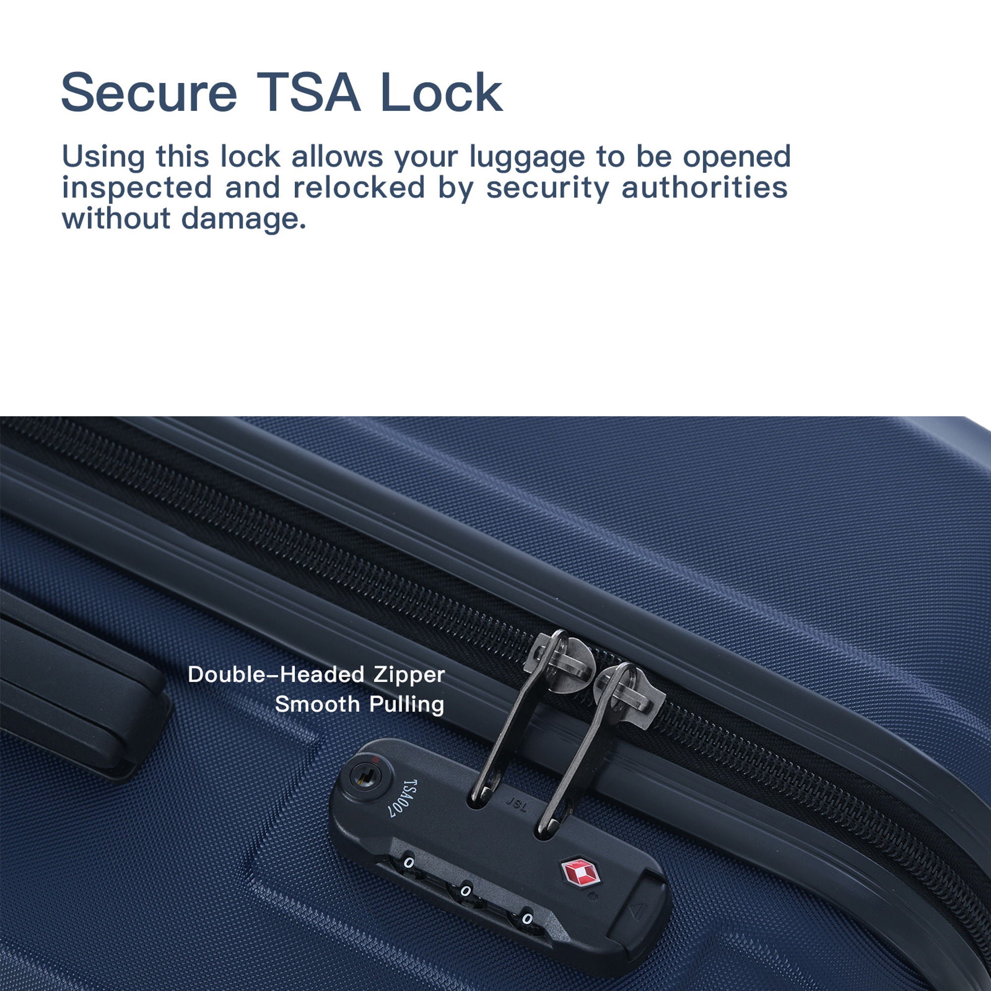 3 Piece Luggage Sets Lightweight Suitcase With Two Hooks, Spinner Wheels, Tsa Lock, Durable Hard Shell