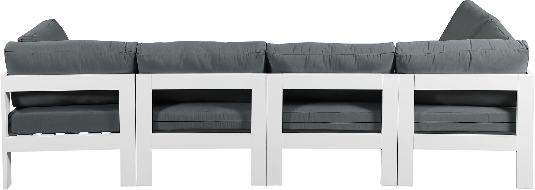 Nizuc - Outdoor Patio 5 Piece Modular Sectional With White Frame