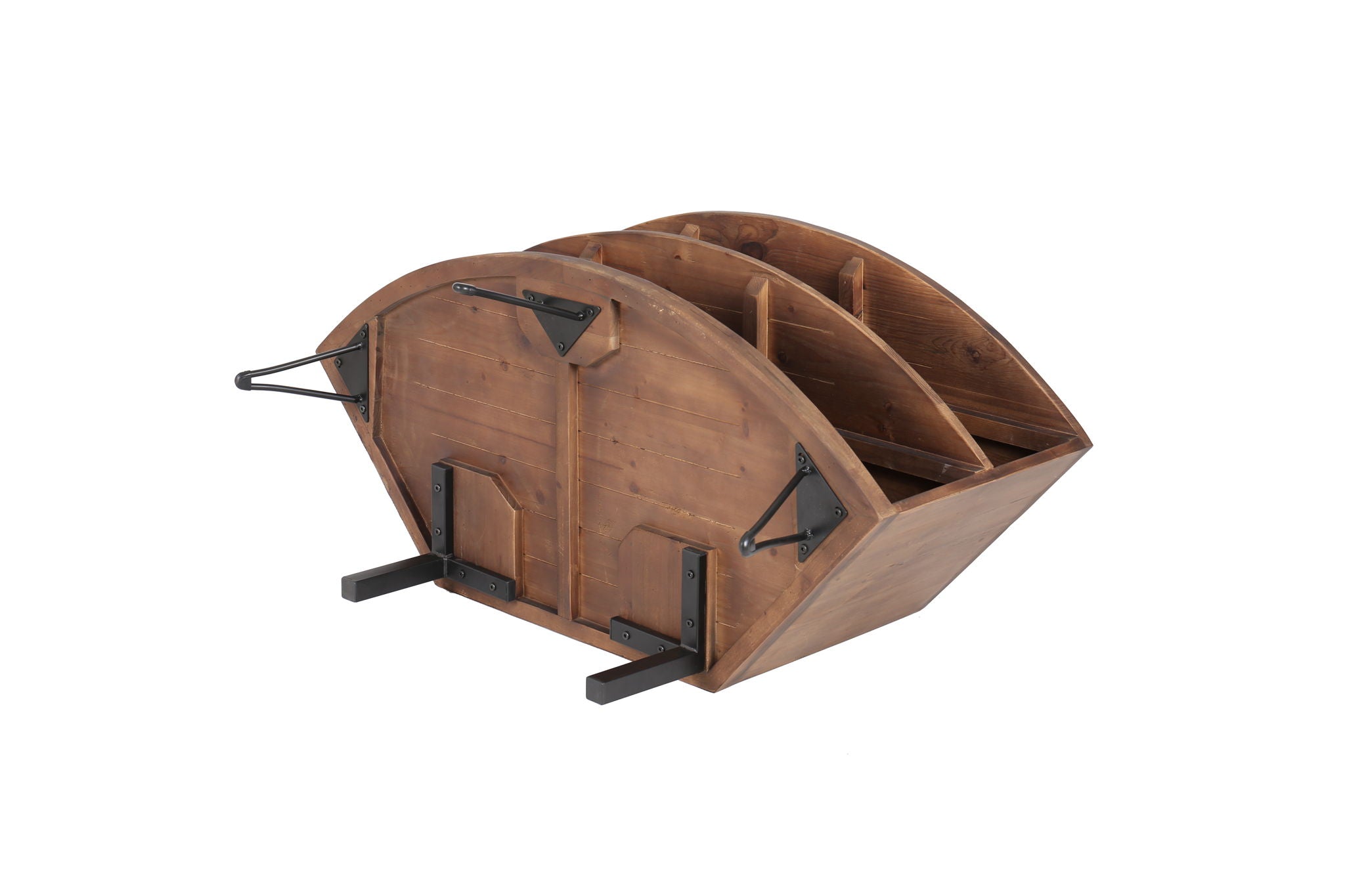 Fan Shape Reclaimed Wood Corner Media Table For Living Room Wise Use Your Space - Natural - Best Buy Furniture