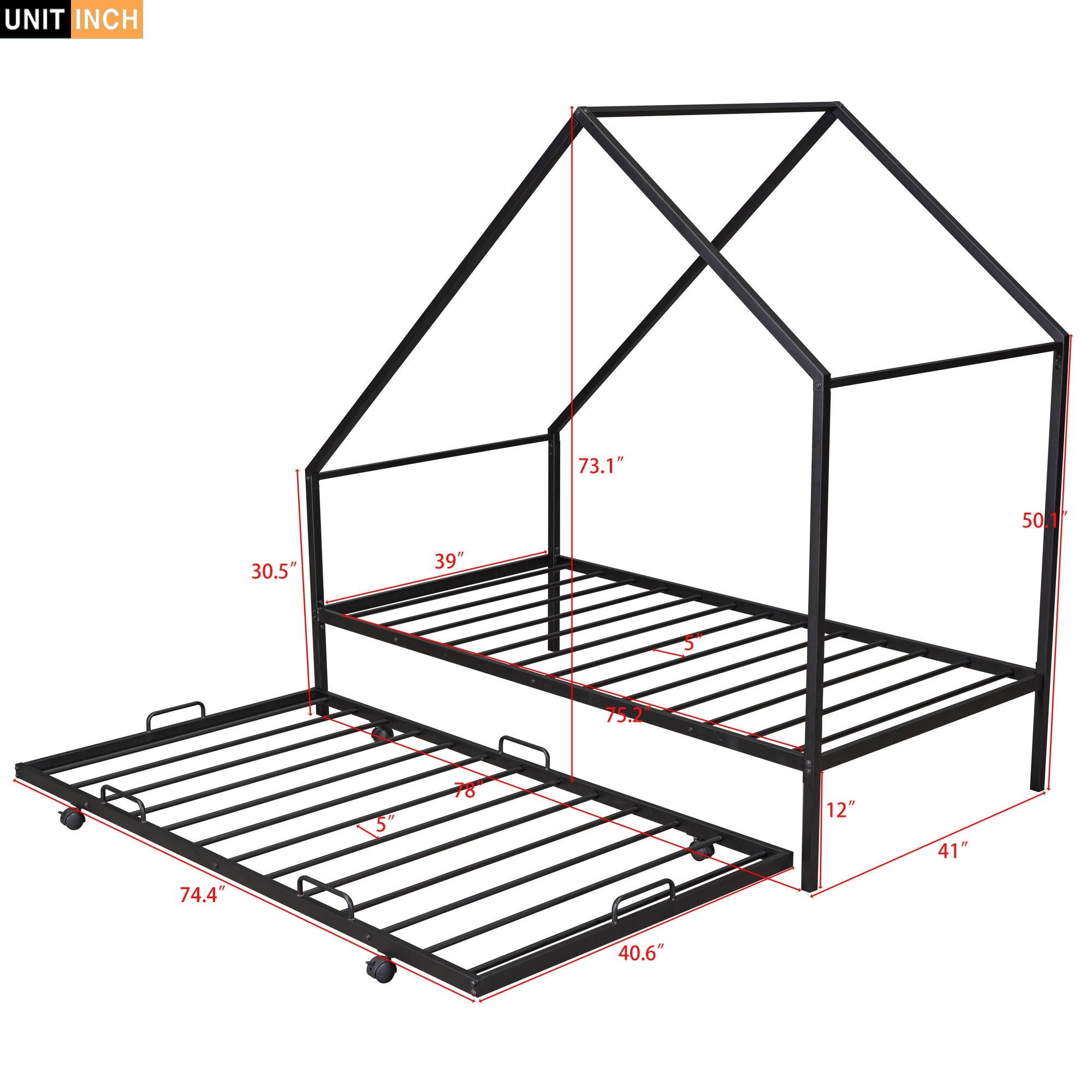 House Bed With Trundle