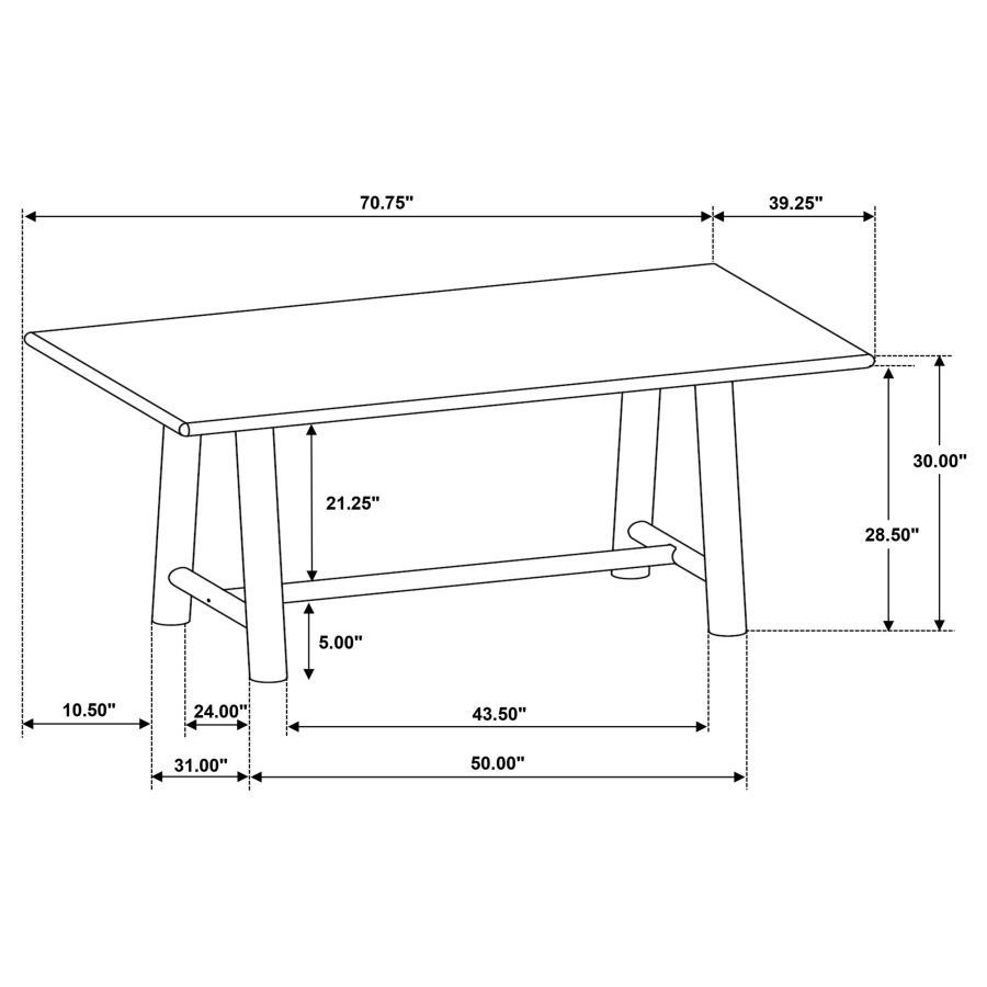 Duncan - 71" Rectangular Wood Dining Room Table - Washed Oak