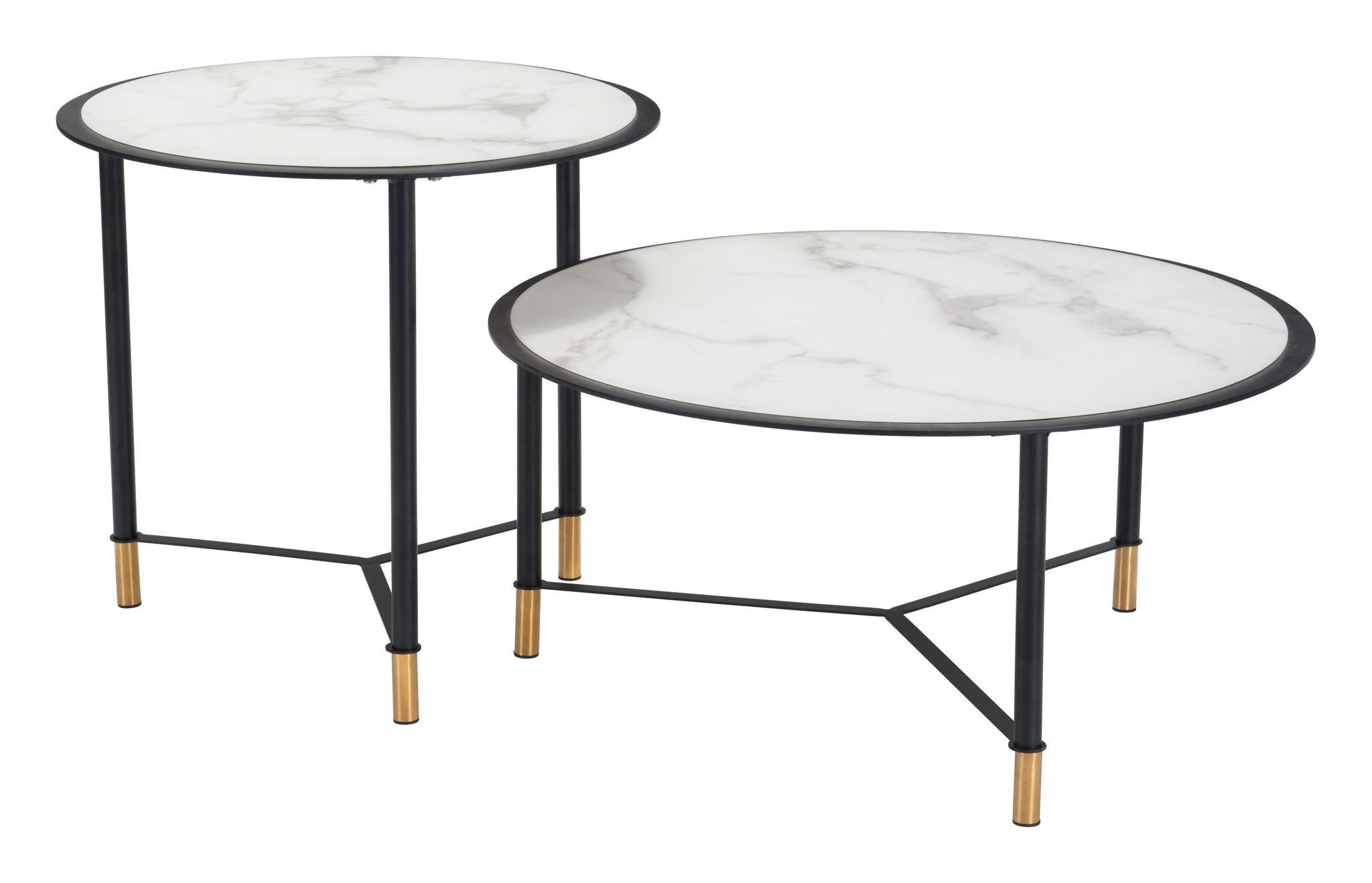 Davis - Coffee Tables (Set of 2) - White & Black