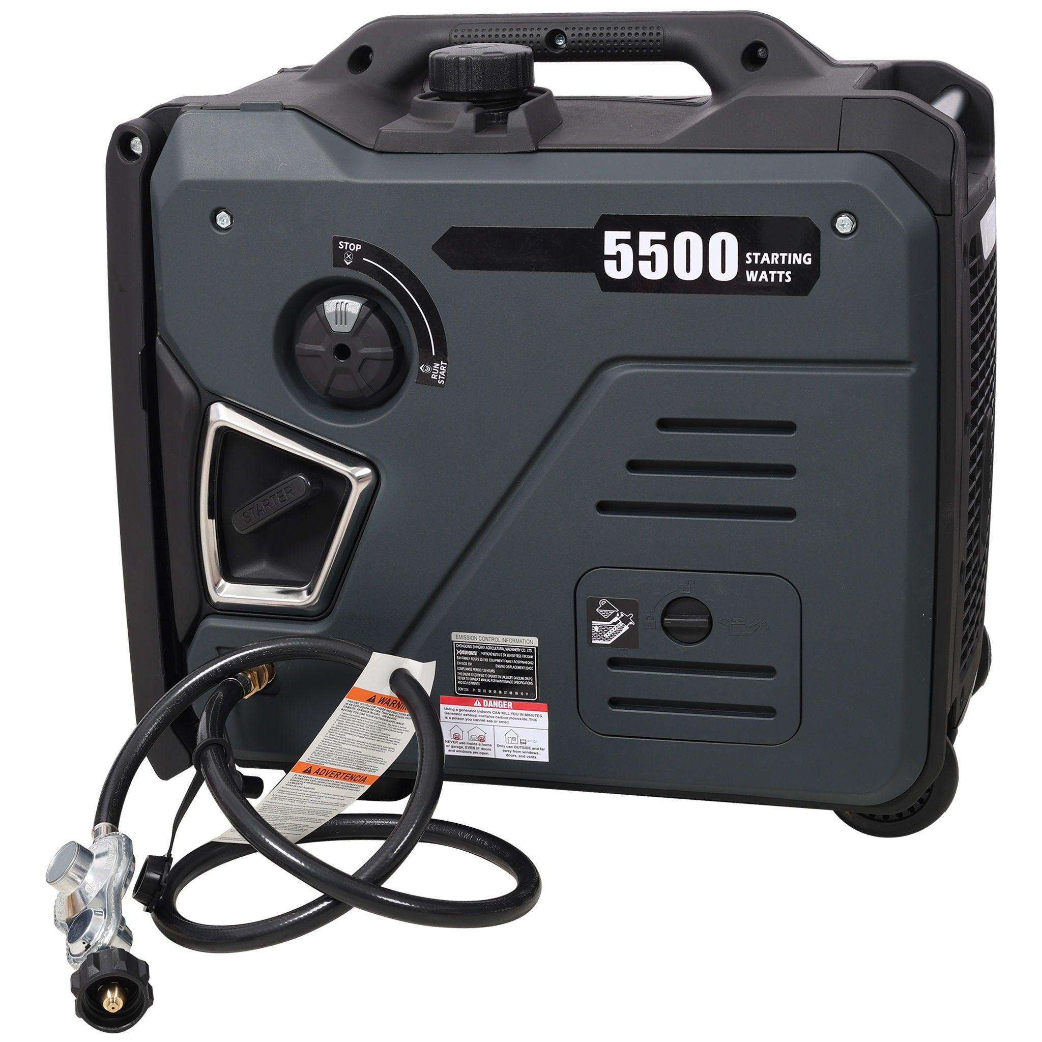 Super Quiet Inverter Generator 5.5Kw Portable Dual Fuel Electric & Remote Start Aluminium
