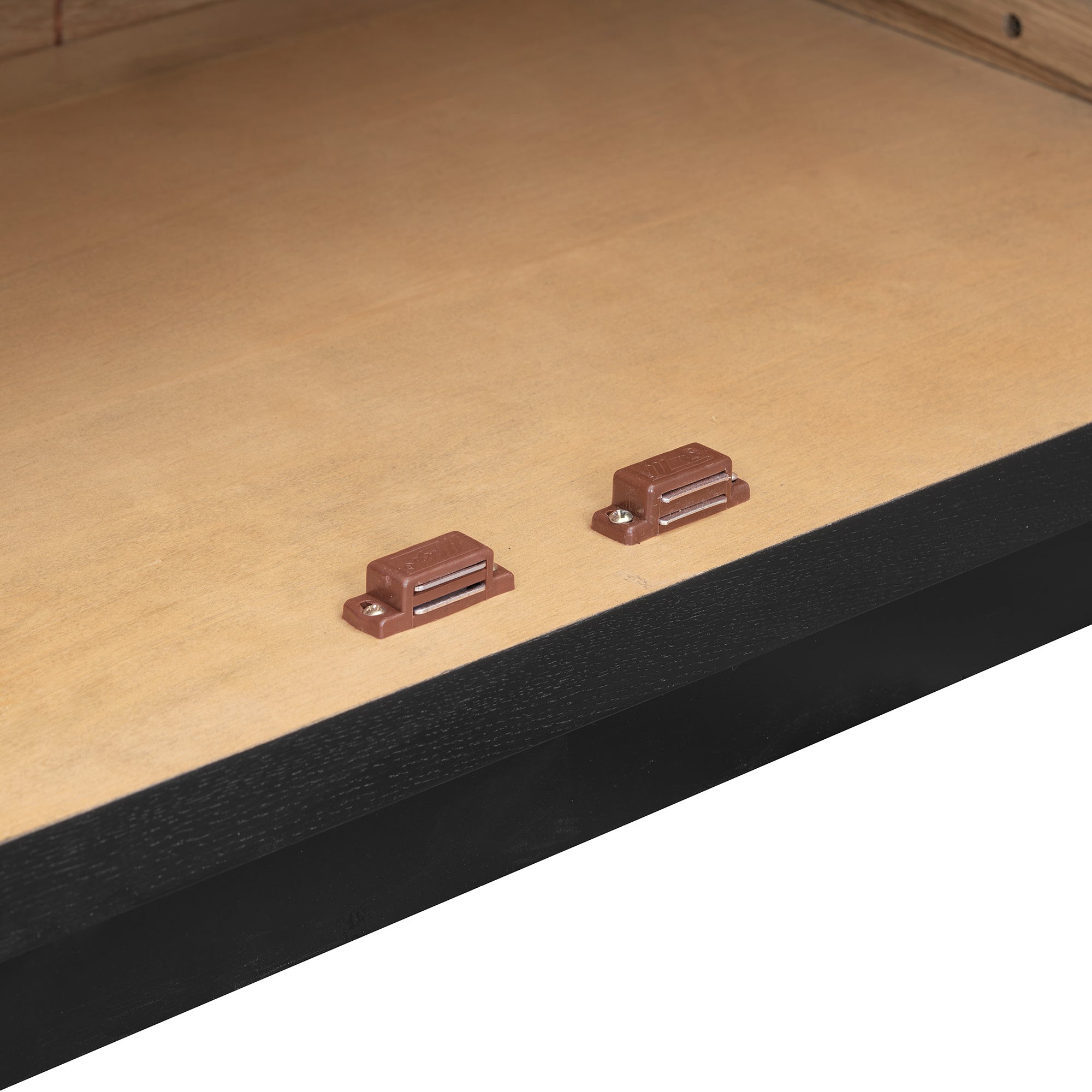 4-Door Large Storage Sideboard Buffet Cabinet with Glass Doors Arched Cabinet (Black)