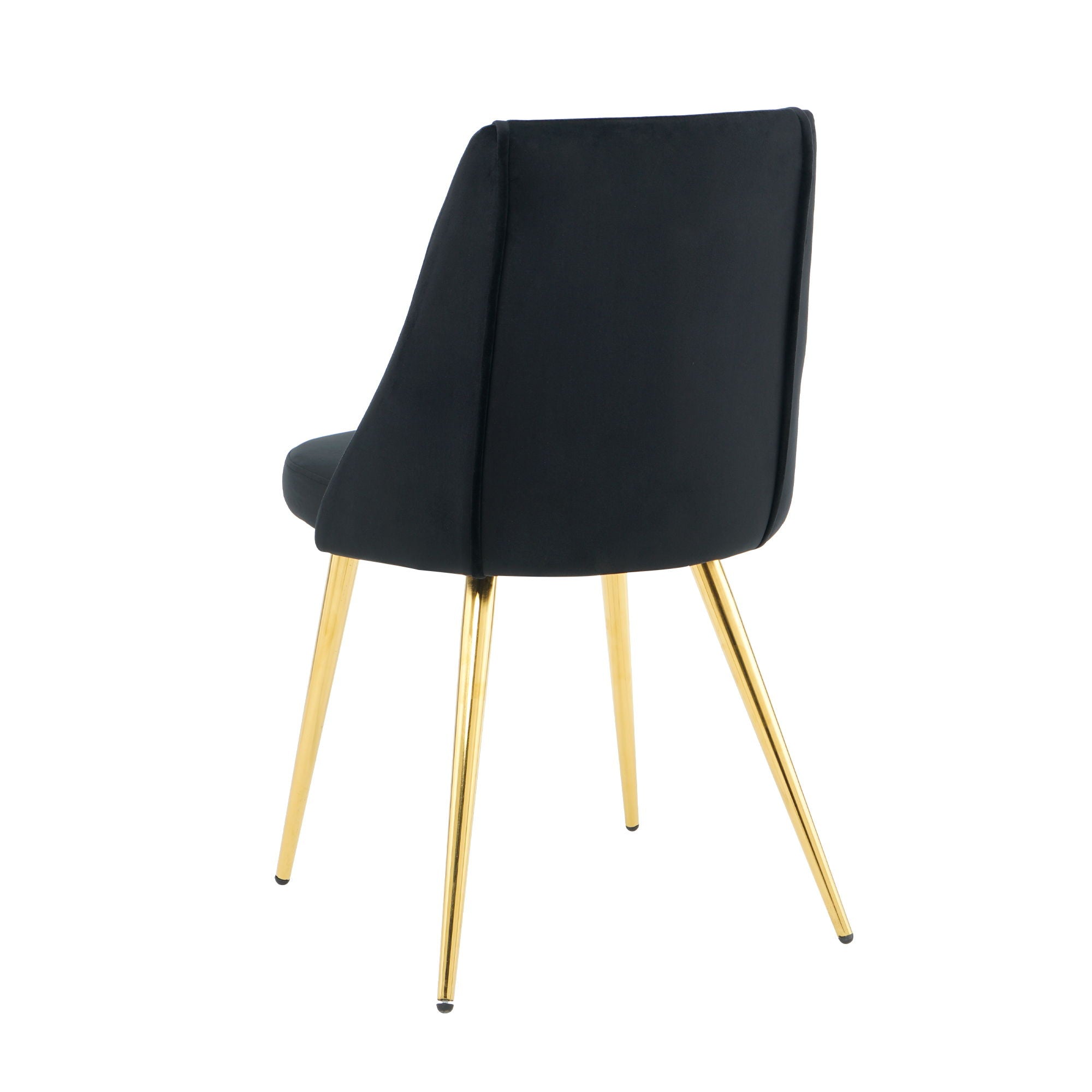 Modern Simple Velvet Dining Chair Set With Gold Metal Legs (Set of 4) - Black