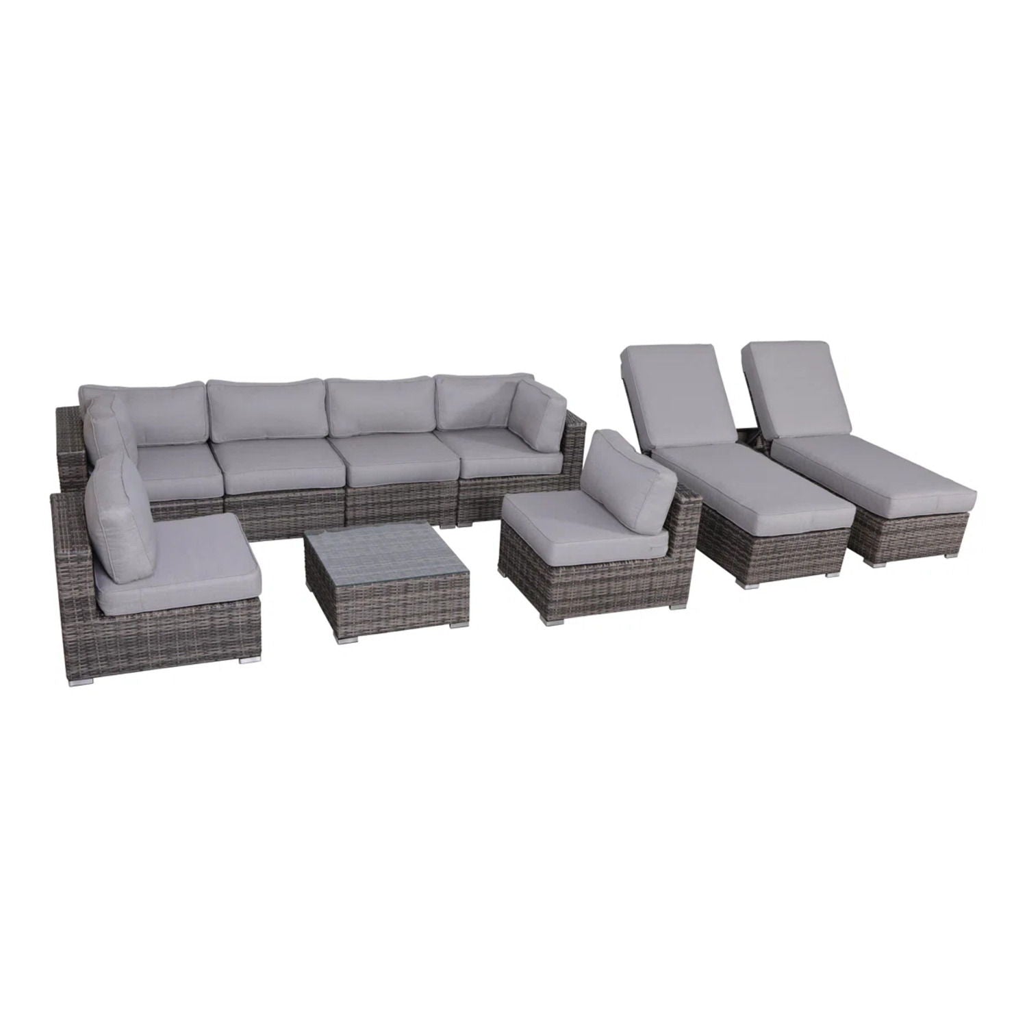 Seating Set With Cushions Handcrafted Wicker Design - Best Buy Furniture