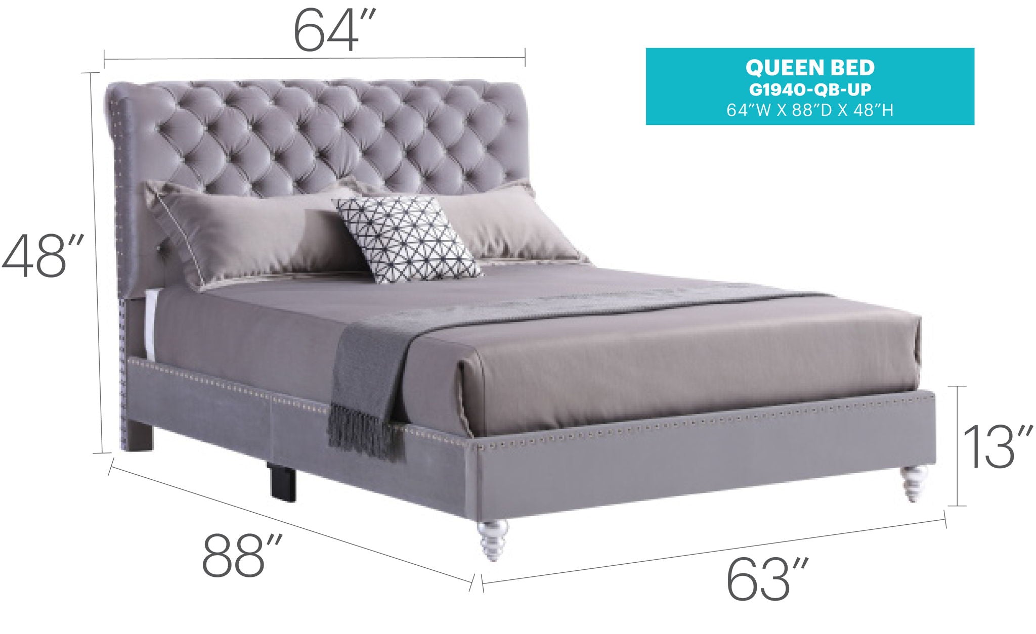 Elegant Transitional Upholstered Bed