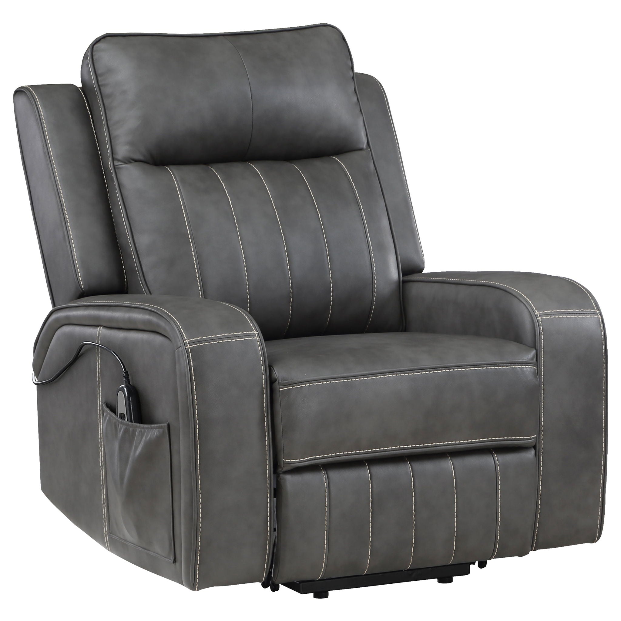 Mckinley - Upholstered Power Lift Recliner Chair With Remote Control - Gray
