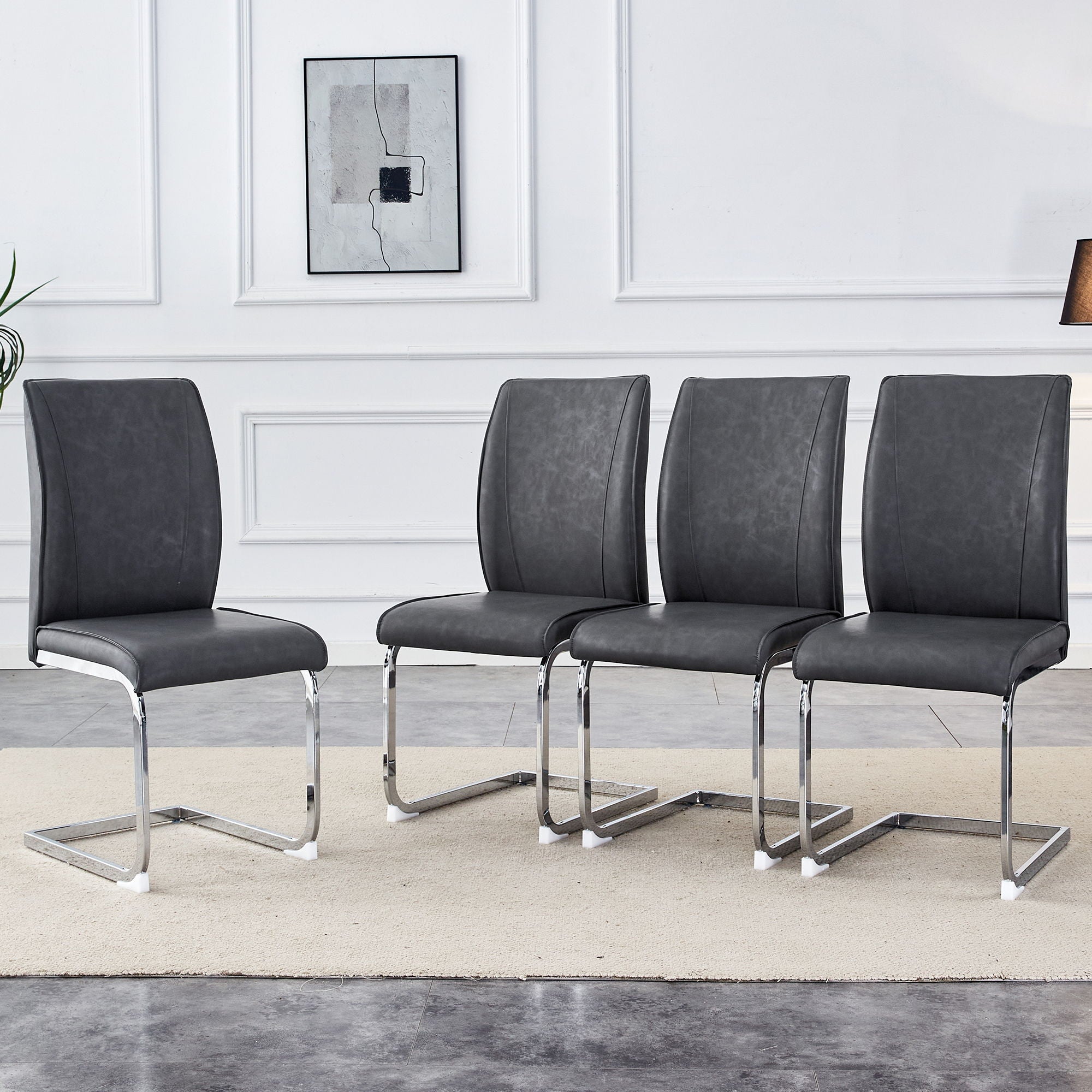 Luxury Simple Arch High Resilience Dining Chair With Arched Leg