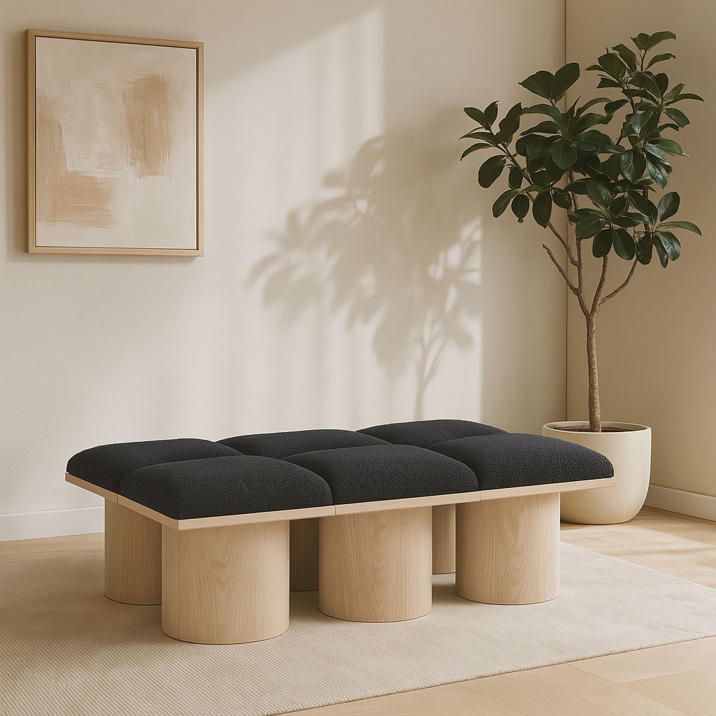 Pavilion - 6 Piece Modular Bench With Natural Base