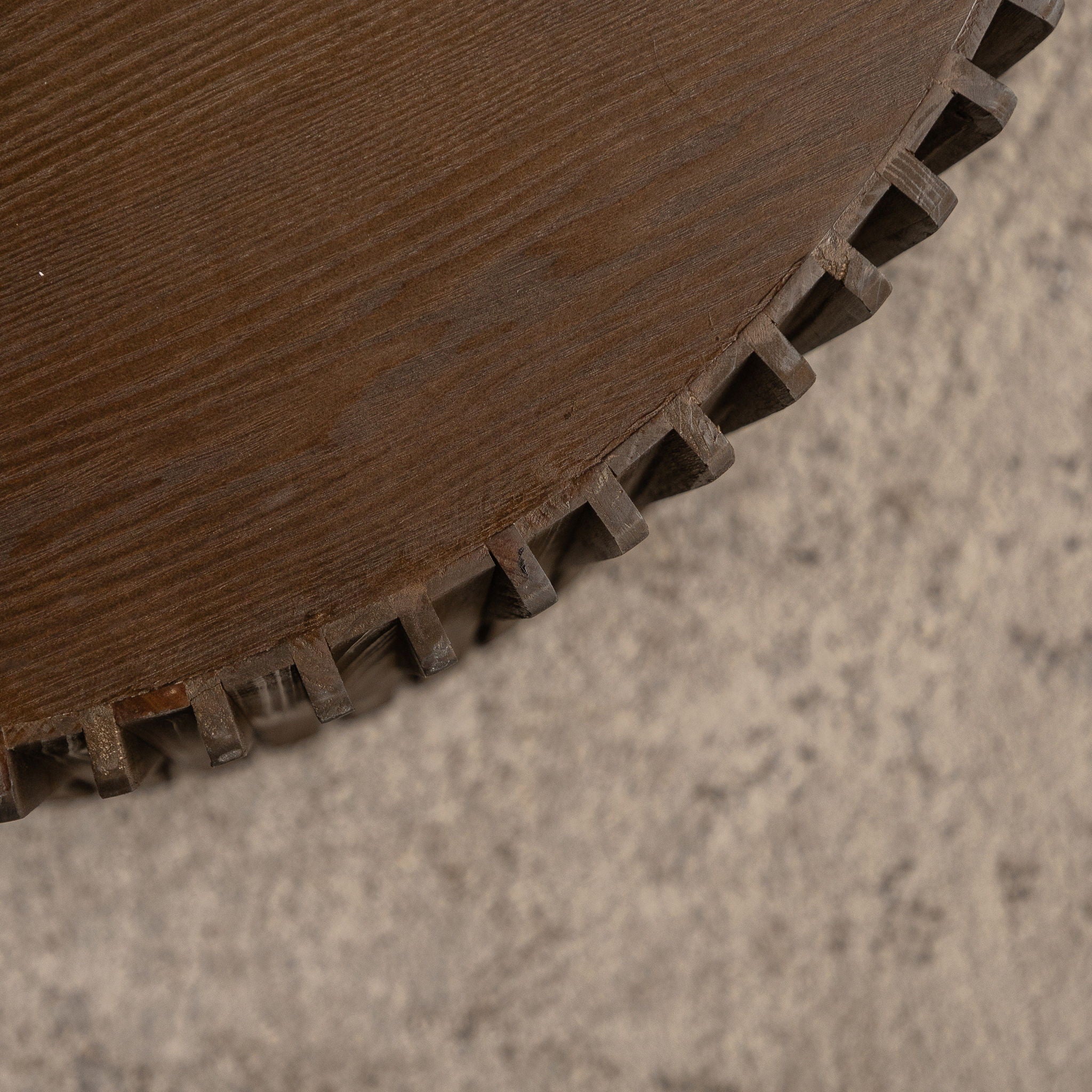 Cylindrical Coffee Table With Vertical Texture Relief
