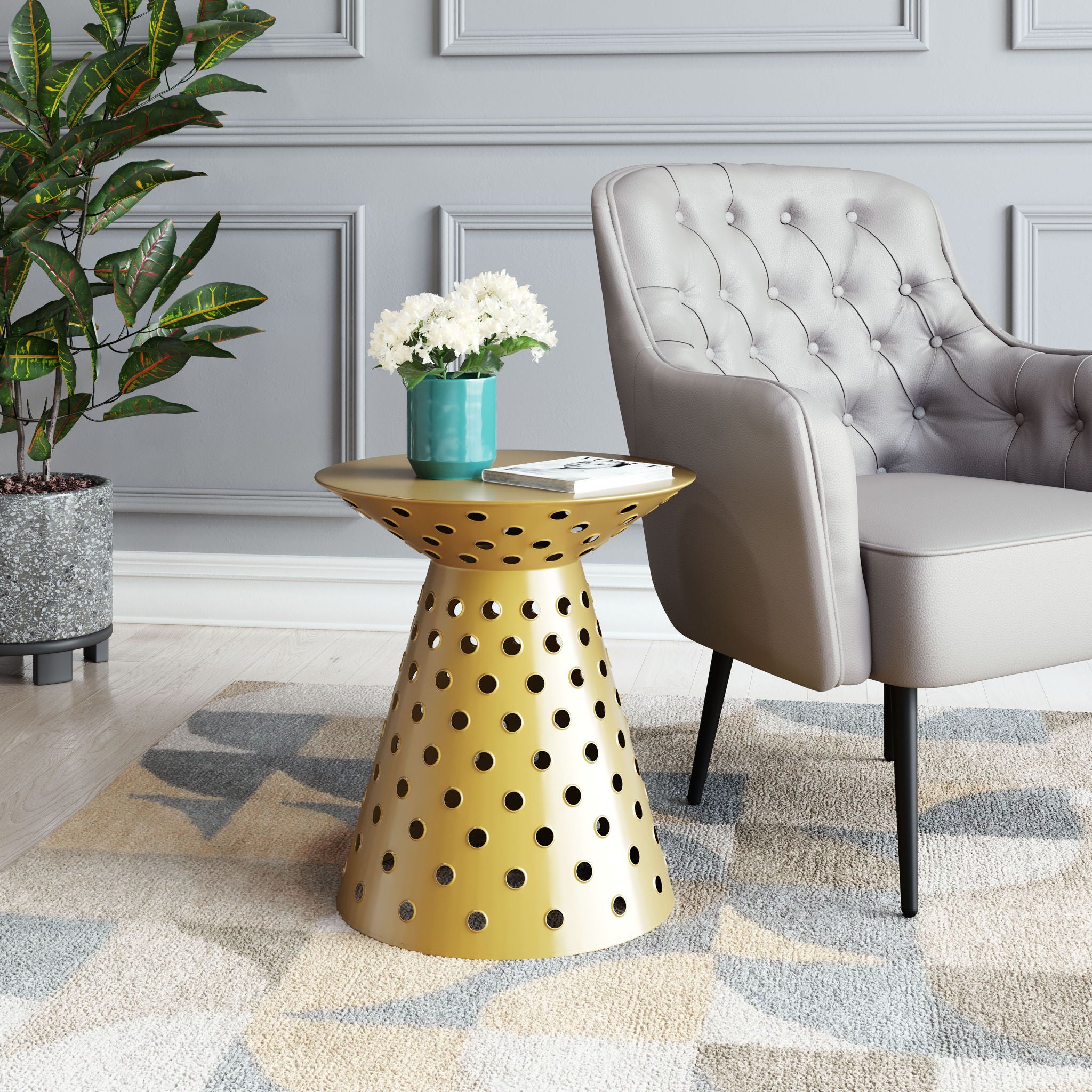 Proton - Side Table - Gold