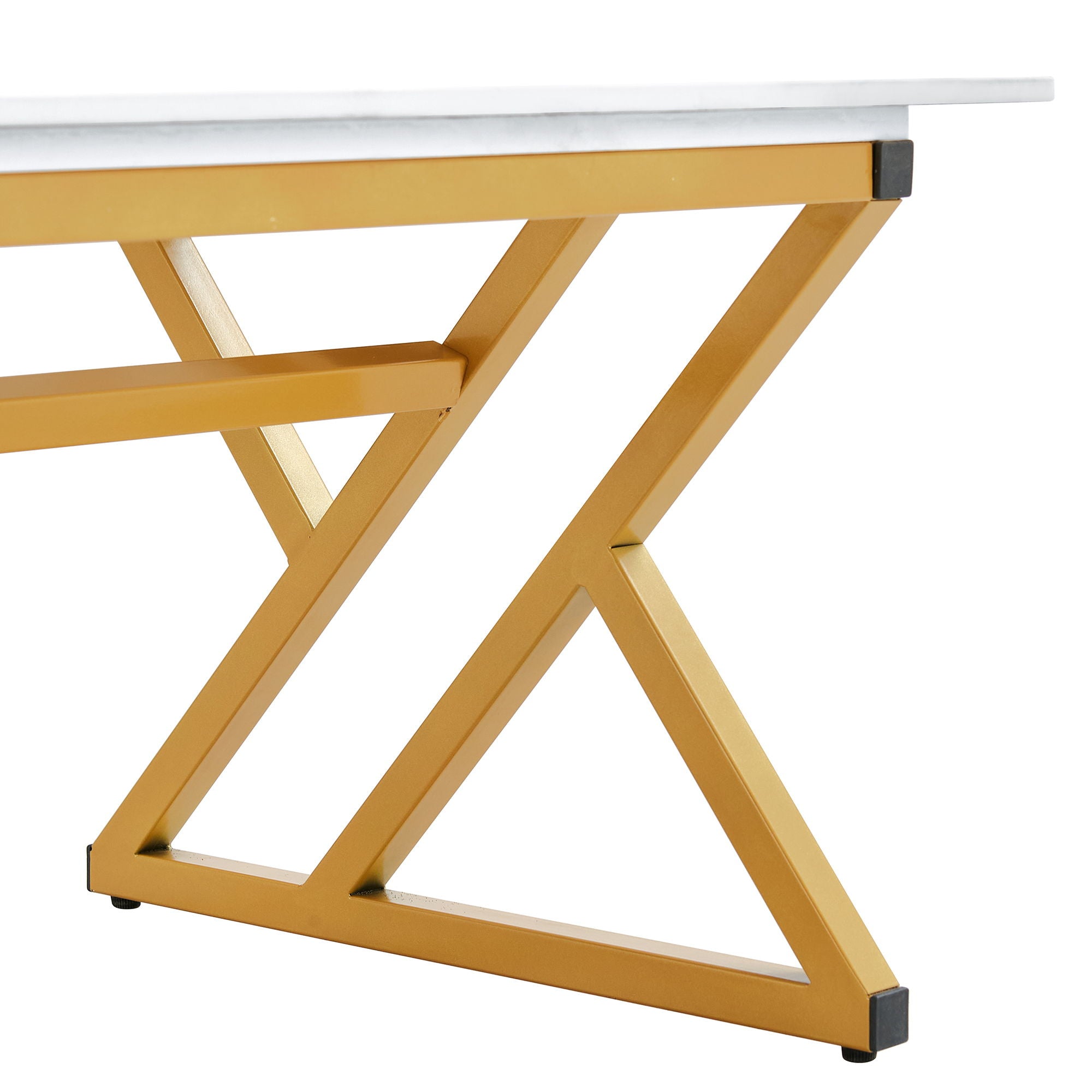 Modern Rock Slab Coffee Table With Metal Legs