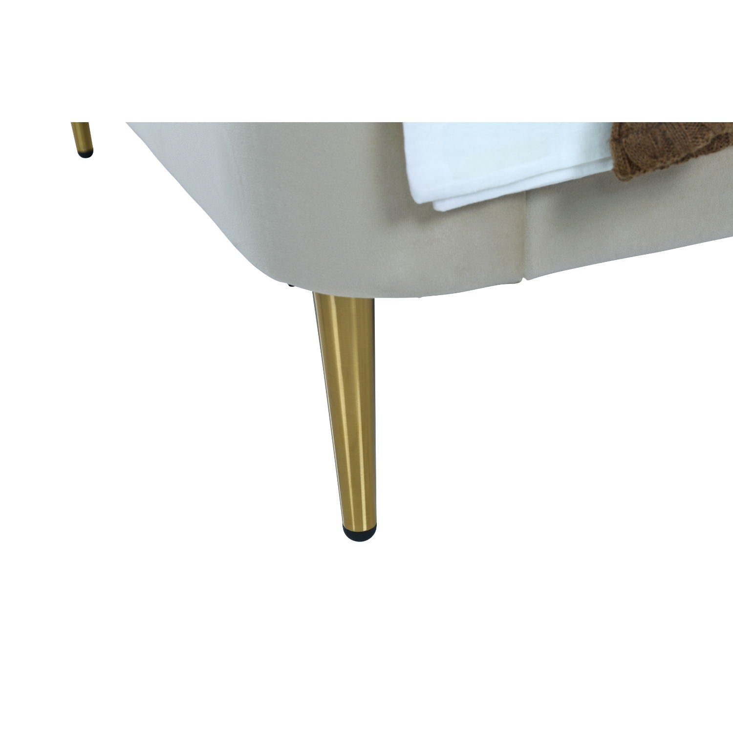 Mid-Century Modern Upholstered Bed With Curved Headboard