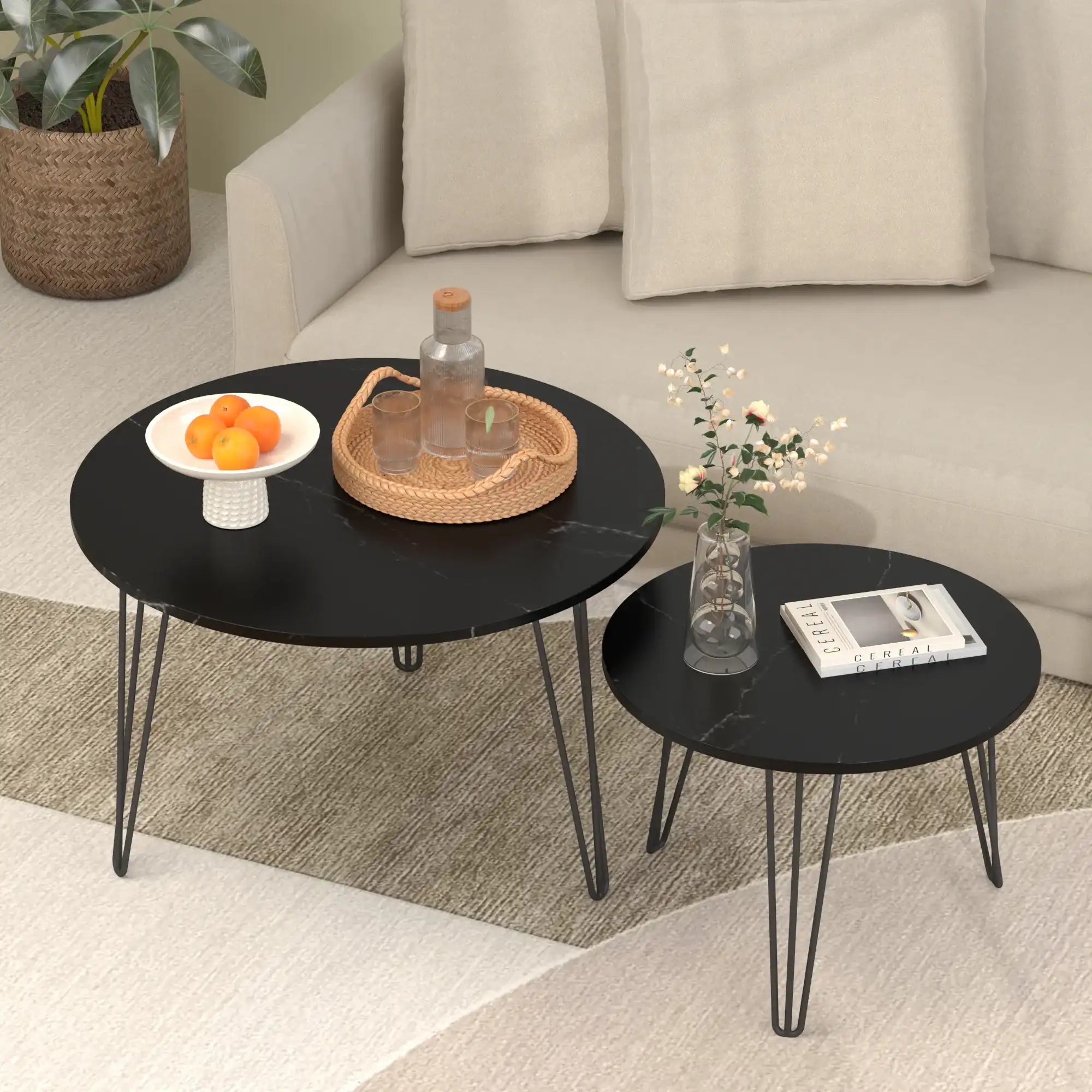 Elan Round Nesting Coffee Table Set of 2
