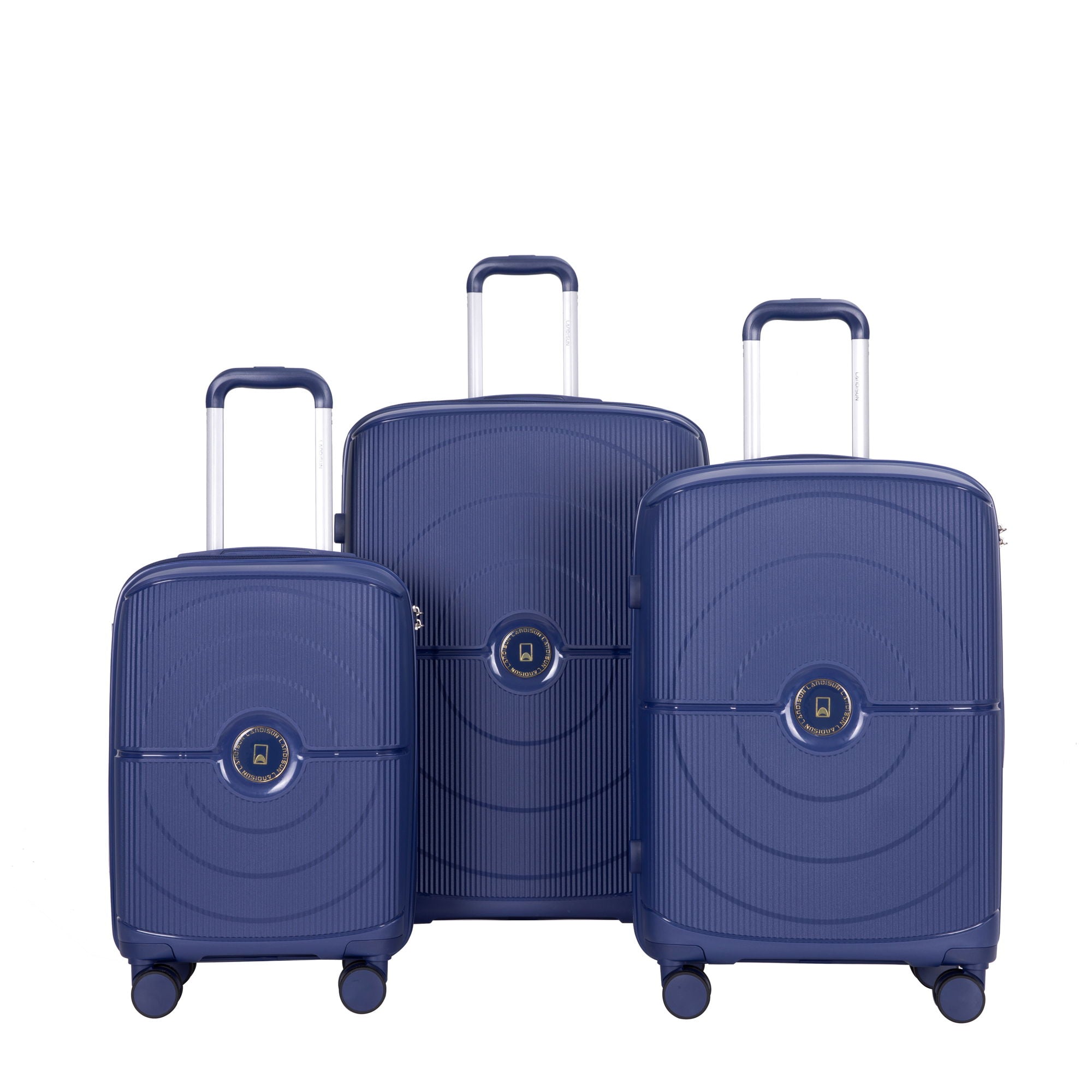 3 Piece Set Expandable Hardshell Suitcase Double Spinner Wheels