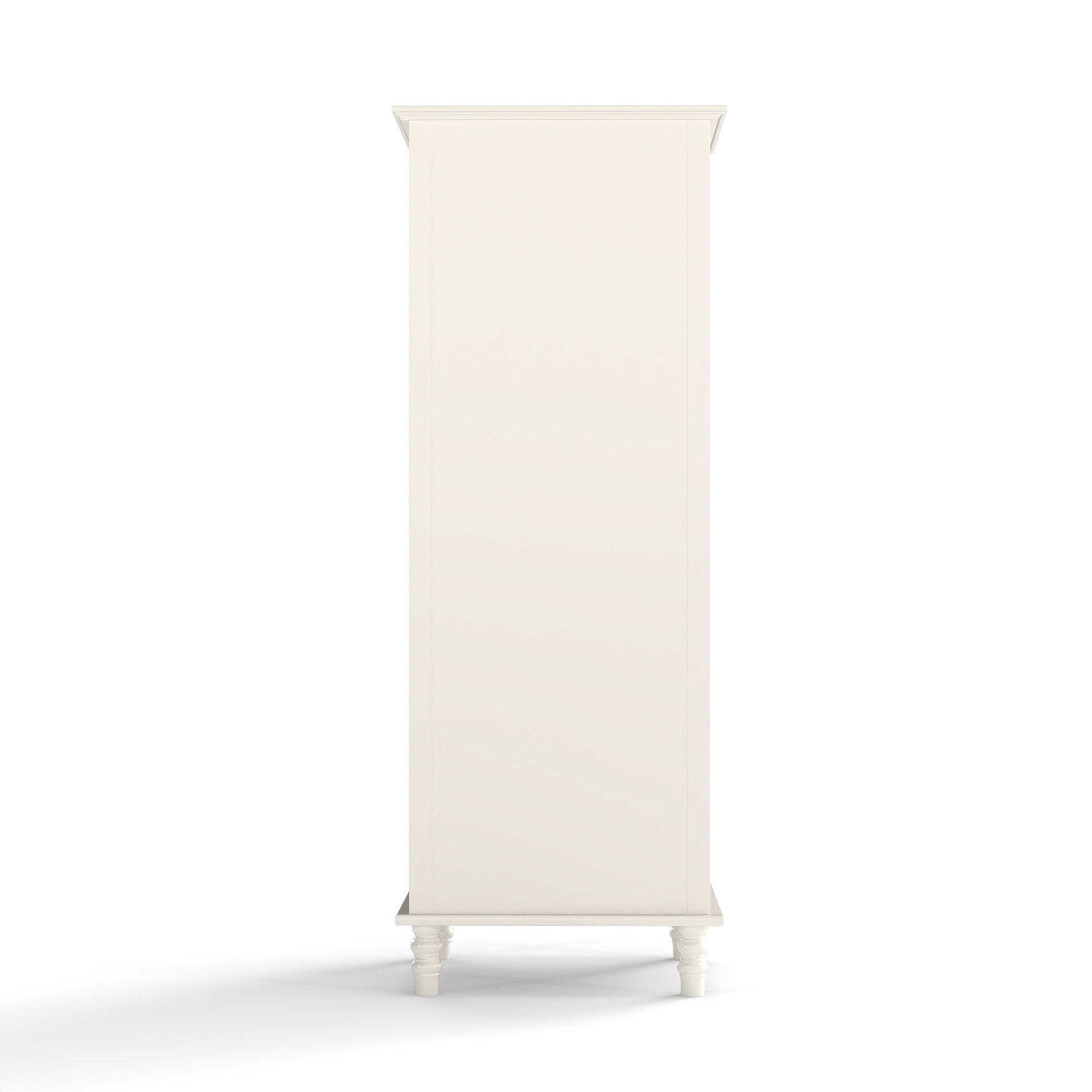 Minimalism Buffet Cabinet With Glass Doors And Double Drawer