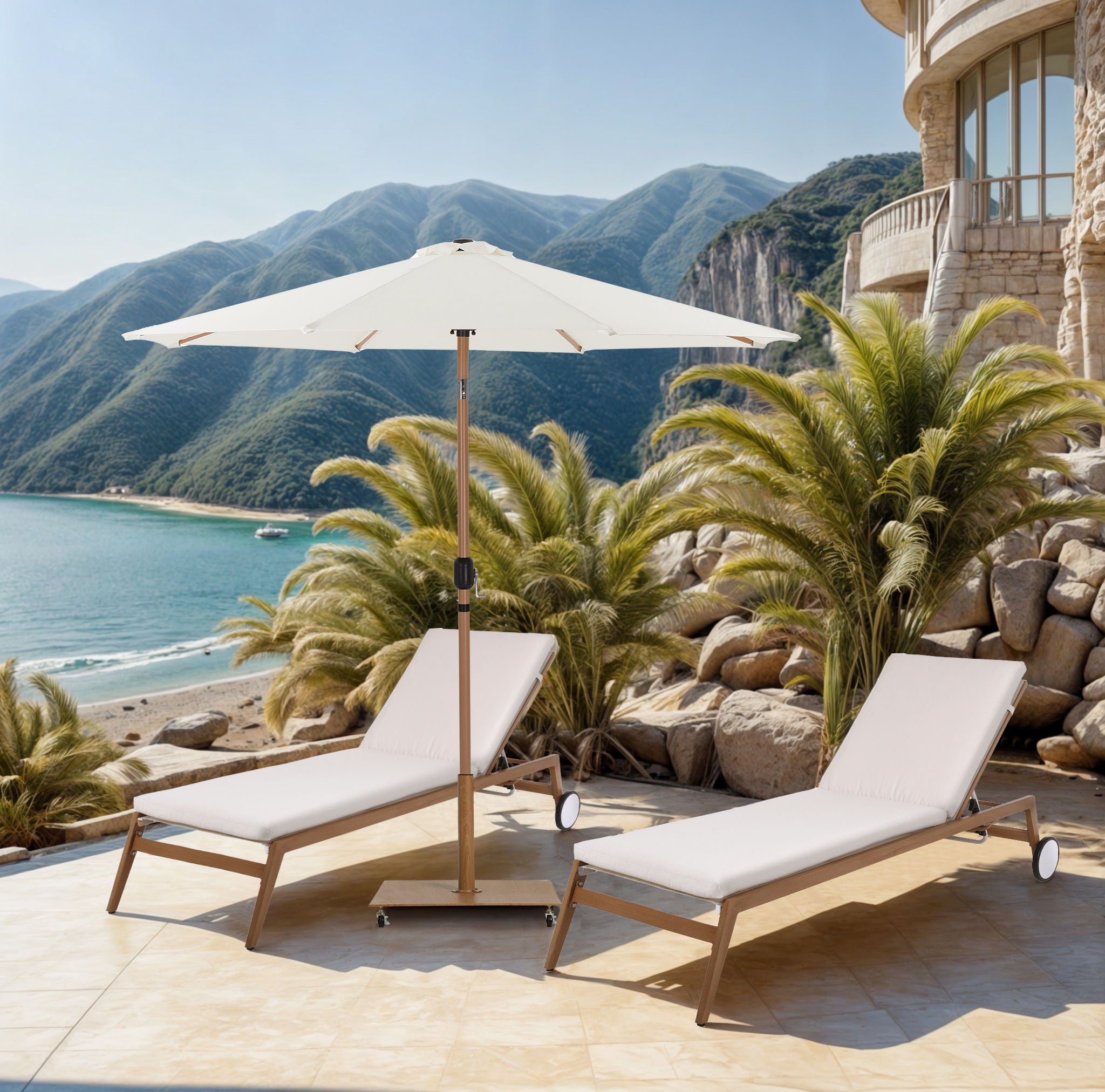 Fiji - Patio Umbrella With Teak Pole