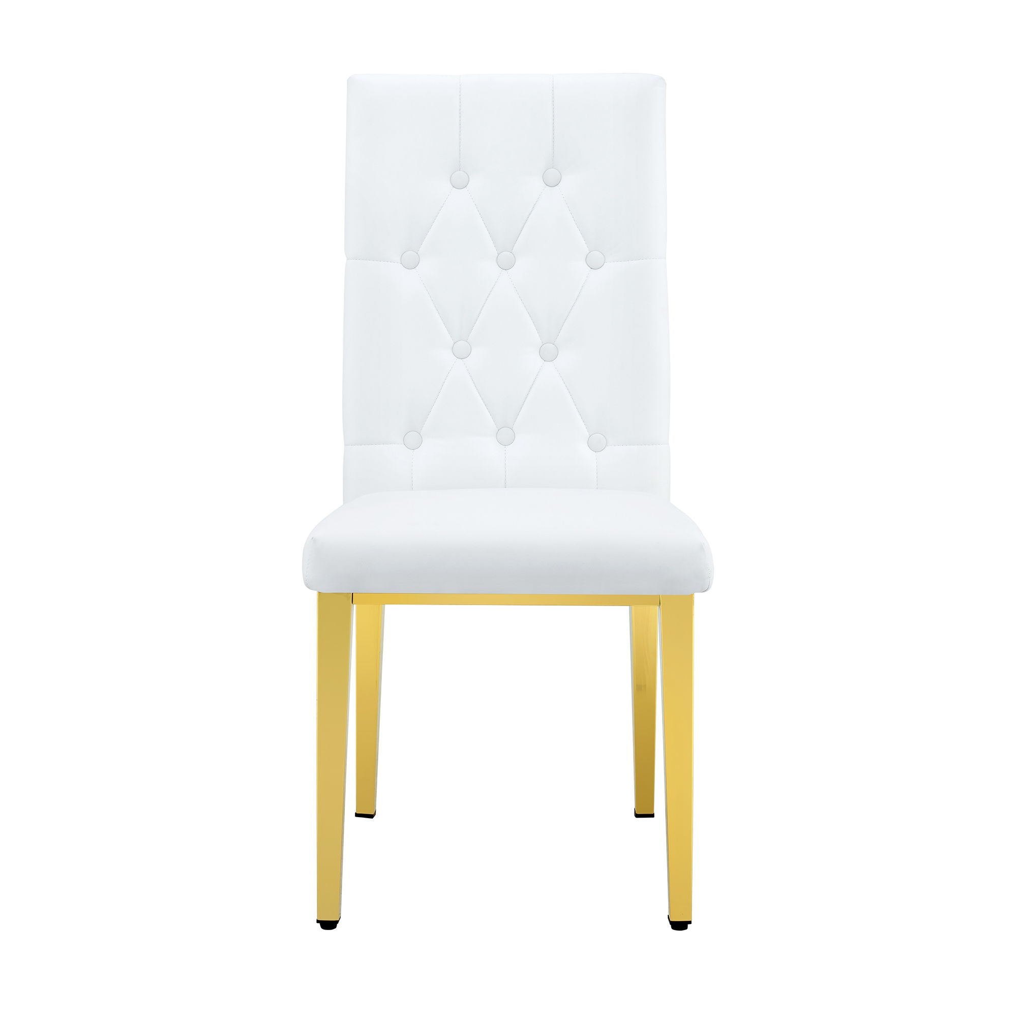 Vintage Style Armless Dining Chairs Set With Grid And Buckle Design