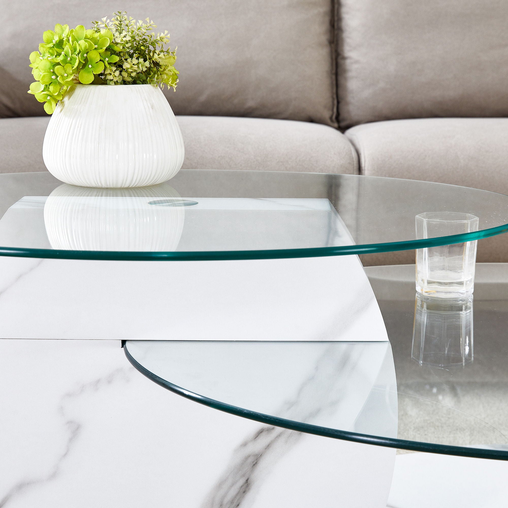 Contemporary Artistic Double Layer Coffee Table