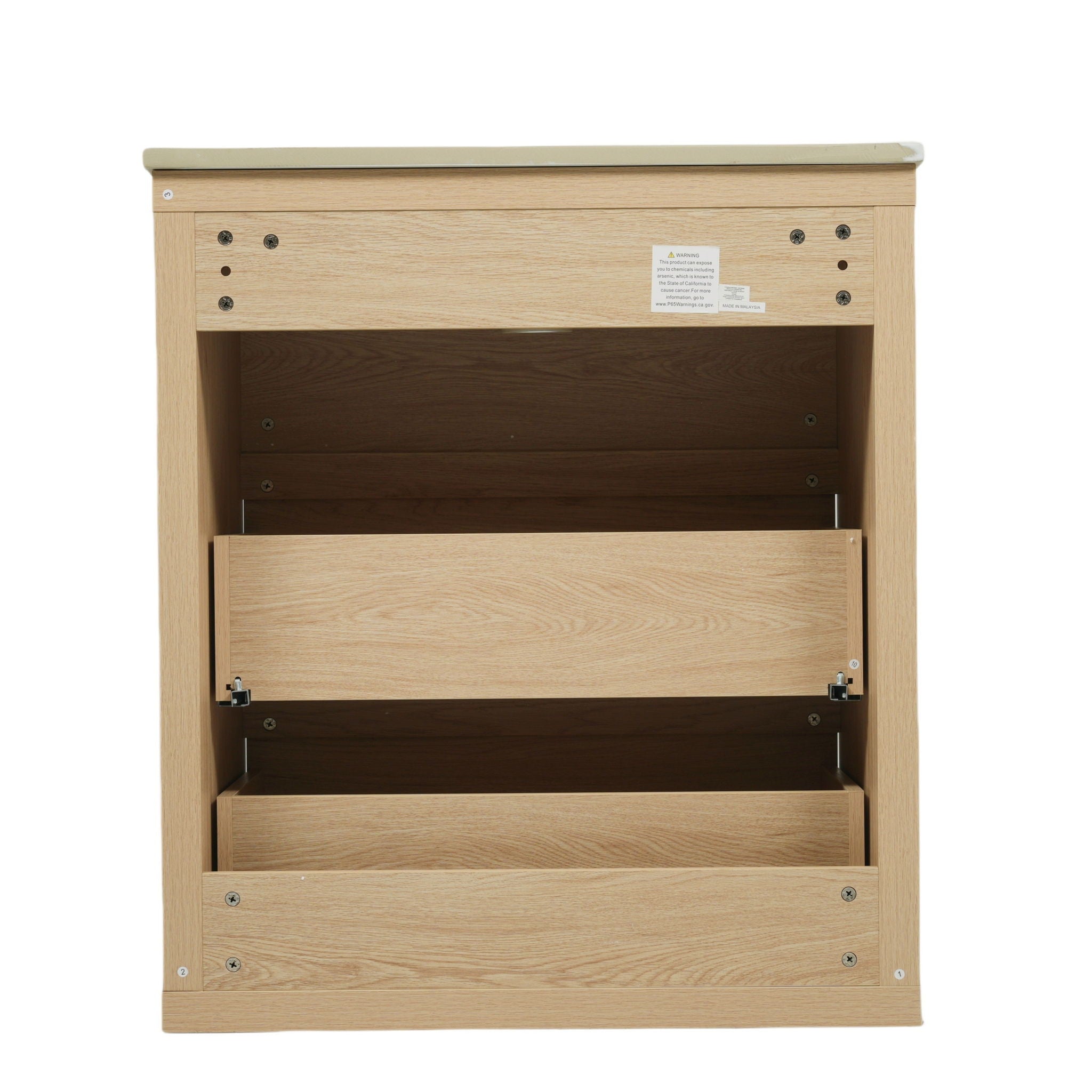 Freestanding Bathroom Vanity With Ceramic Sink, 2 Full Extension Drawers