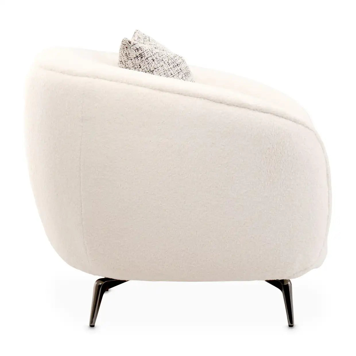 Noir Boucle - Accent Chair - Marshmallow/Black Nickel