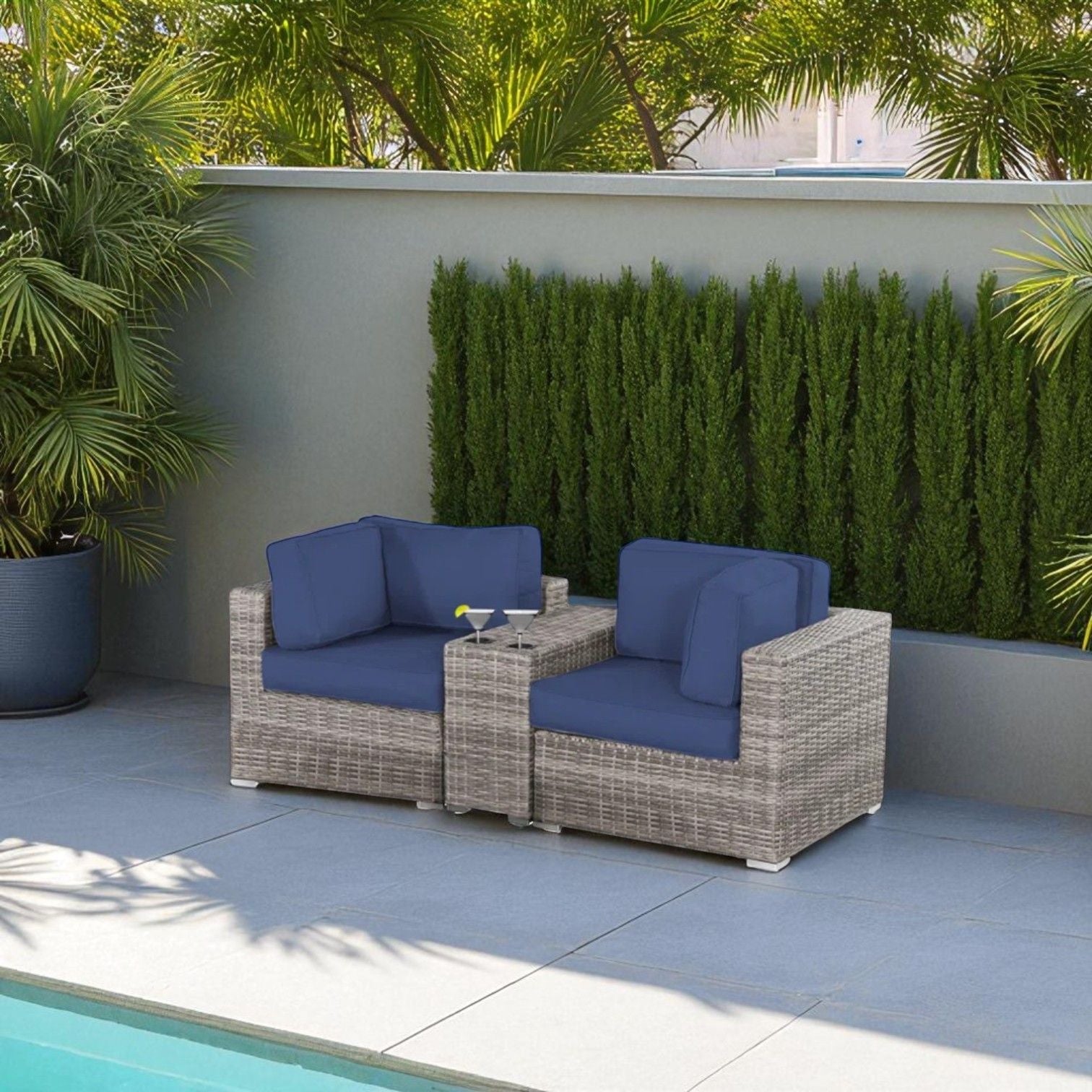 Handcrafted Outdoor Loveseat With Wicker Seating - Best Buy Furniture
