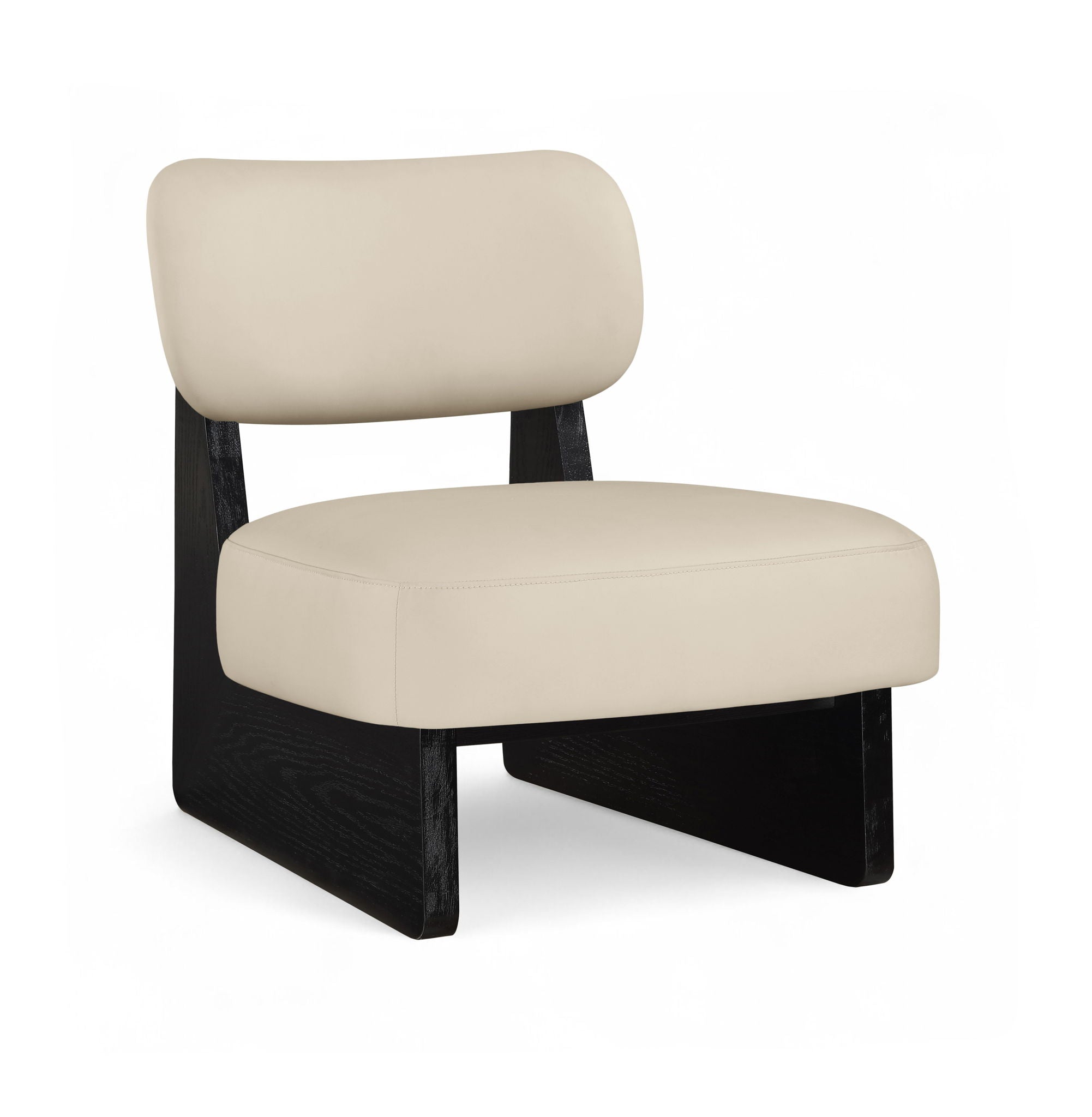 Vetra Vegan Leather Upholstered Accent Chair with Black Base