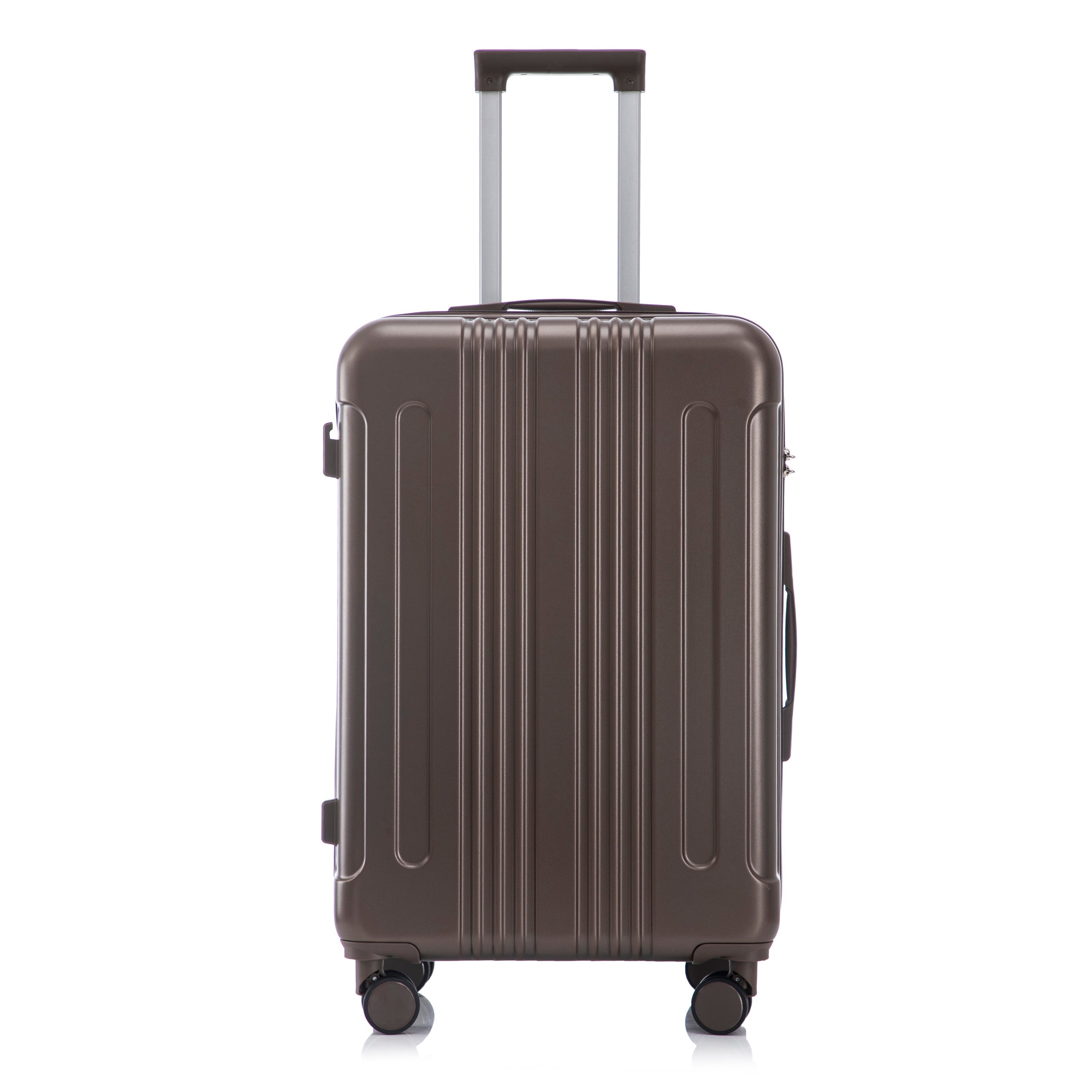 3 Piece ABS Spinner Wheel Luggage Set (Brown)