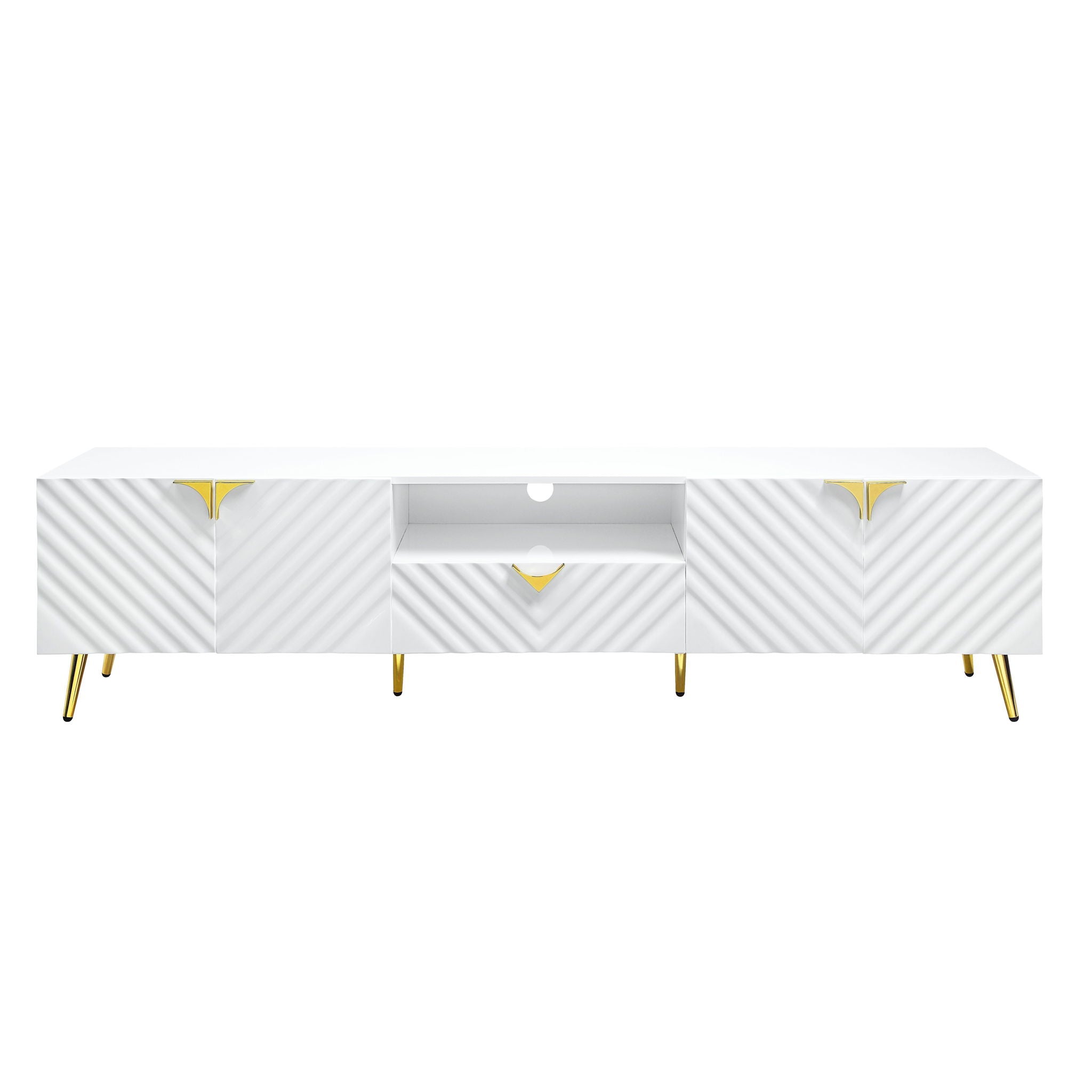 Gaines - High Gloss TV Stand - White - Best Buy Furniture