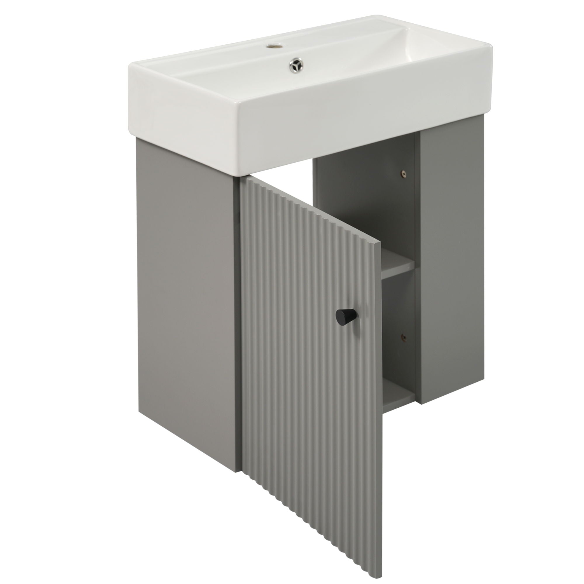 Modern Floating Bathroom Vanity With Ceramic Basin Perfect For Small Bathrooms